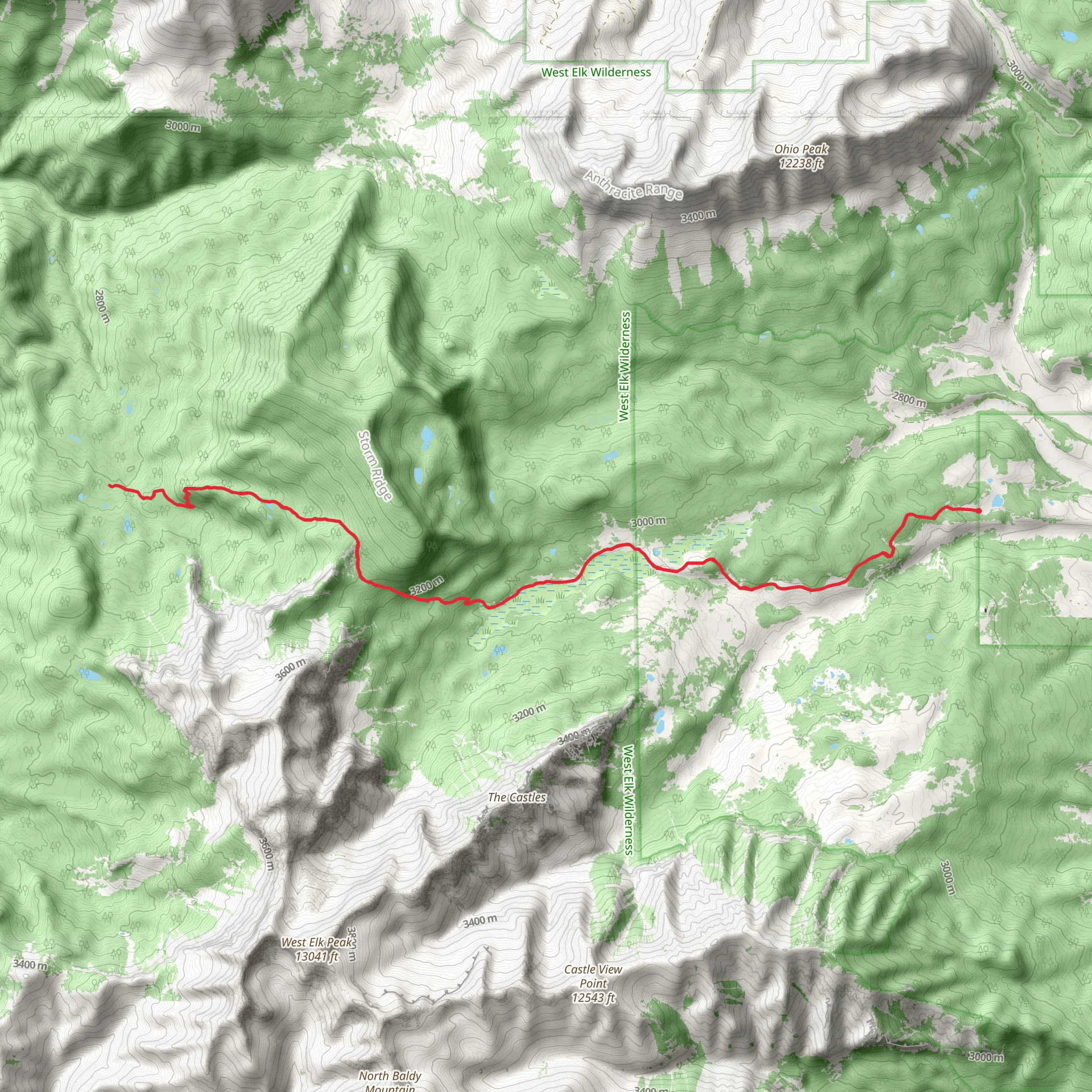 Castle Pass Trail mobile static map
