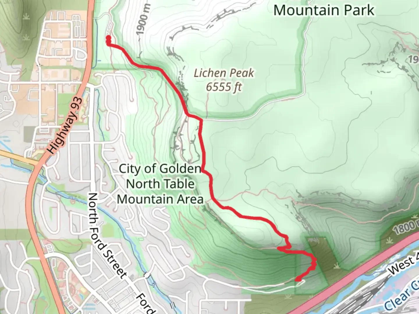 An image depicting the trail Golden Cliffs Trail and its surrounding area.