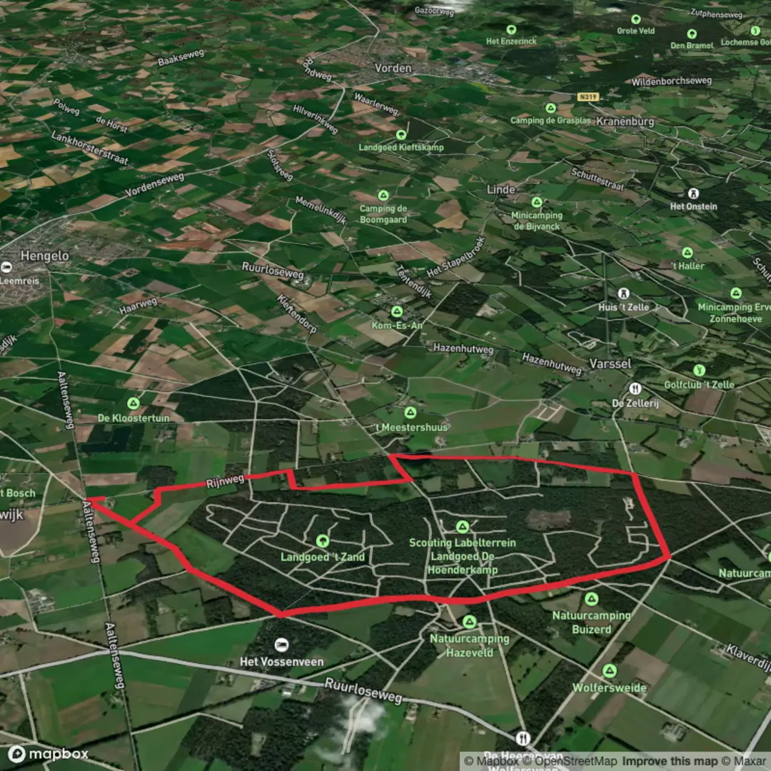 An image depicting the trail De Pinsel Route and its surrounding area.