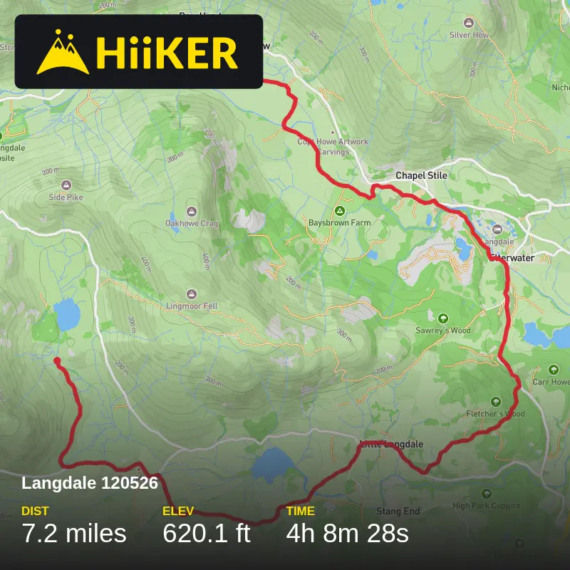 A map preview of the recording Langdale 120526.