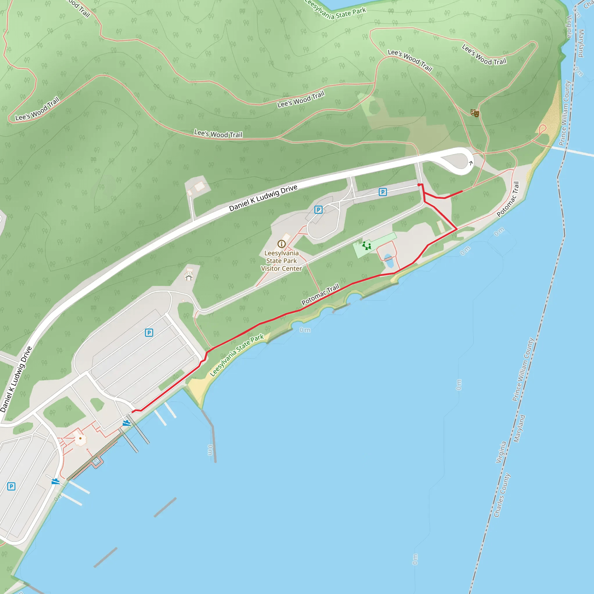 Potomac Trail - Daniel K Ludwig Drive mobile static map