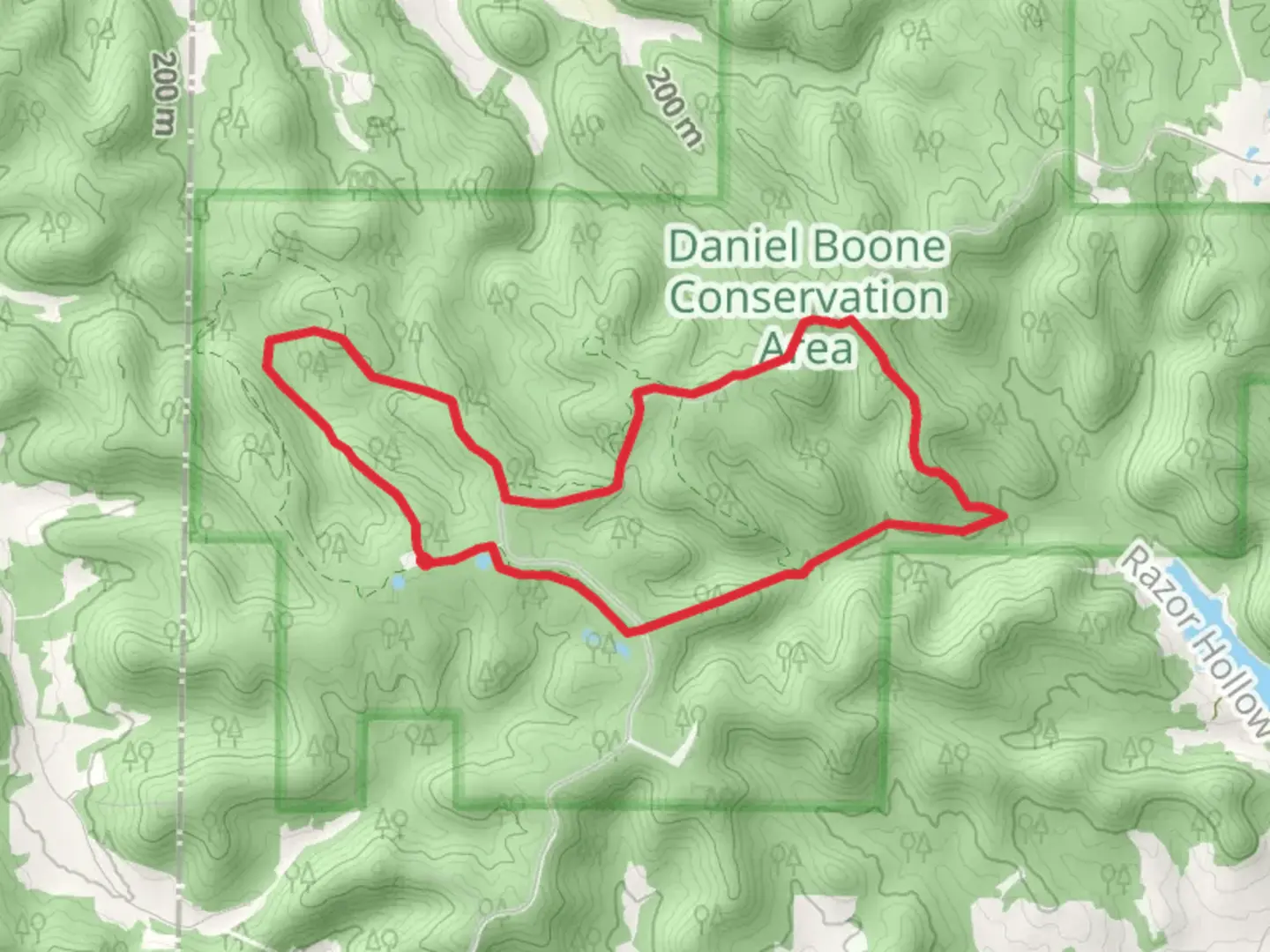 An image depicting the trail Tower Road Loop and its surrounding area.