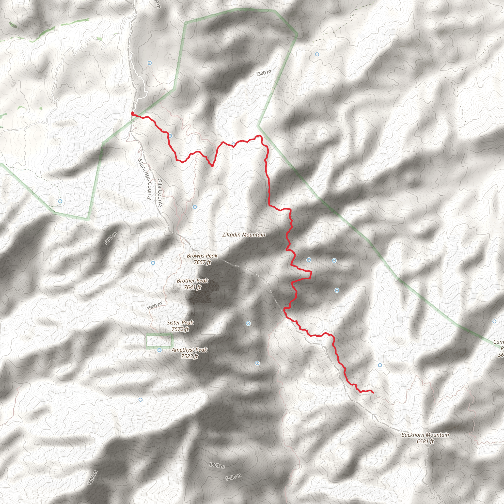 Chillicut Spring via Arizona Trail mobile static map