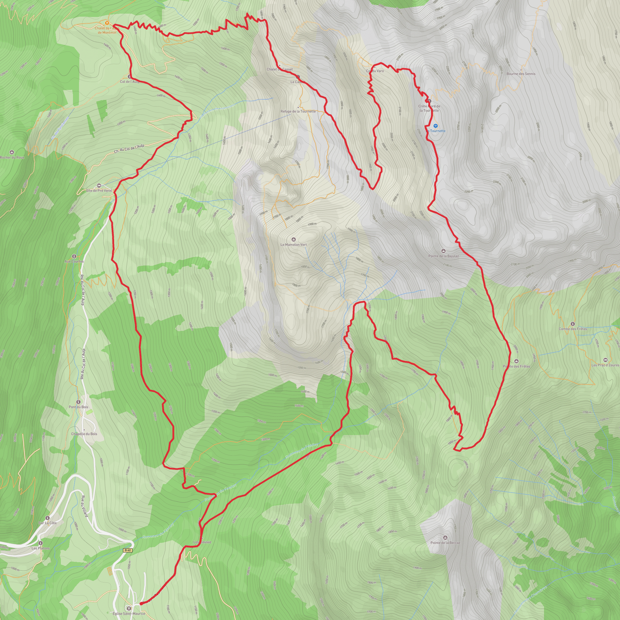 Pointe des Fretes, Charvet and Col du Vars Loop mobile static map