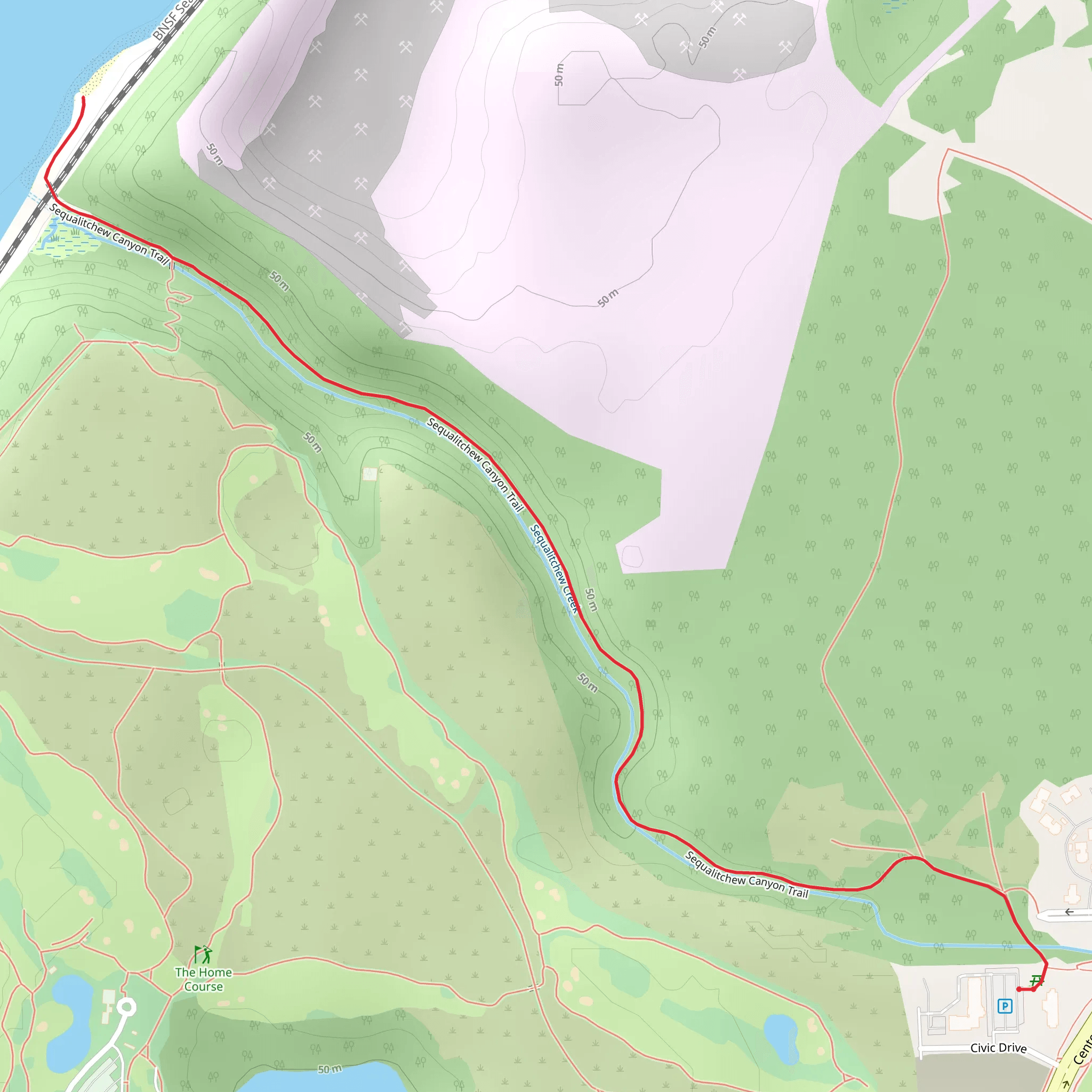Sequalitchew Canyon trail mobile static map