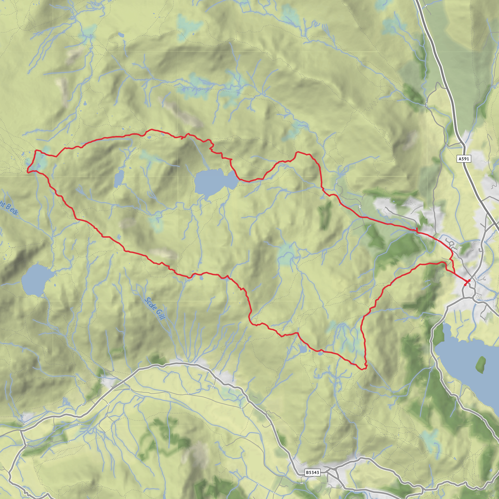 Tarn Crag, Codale Head, Sergeant Man, Blea Rigg and Silver Howe Loop mobile static map