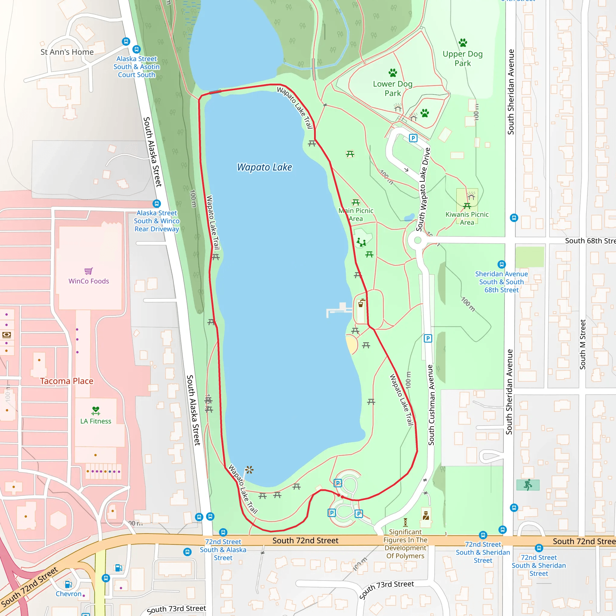 Wapato Lake Loop Trail mobile static map