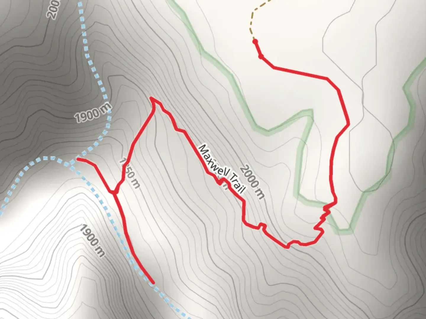 An image depicting the trail West Clear Creek and Maxwell Trail and its surrounding area.
