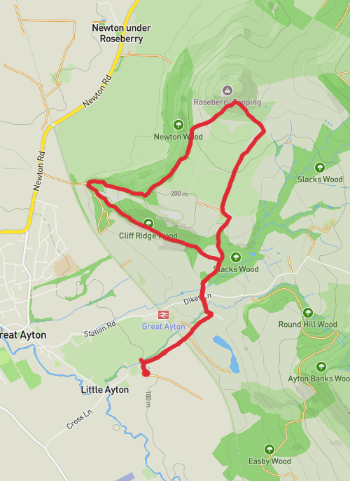 Roseberry Topping mobile static map