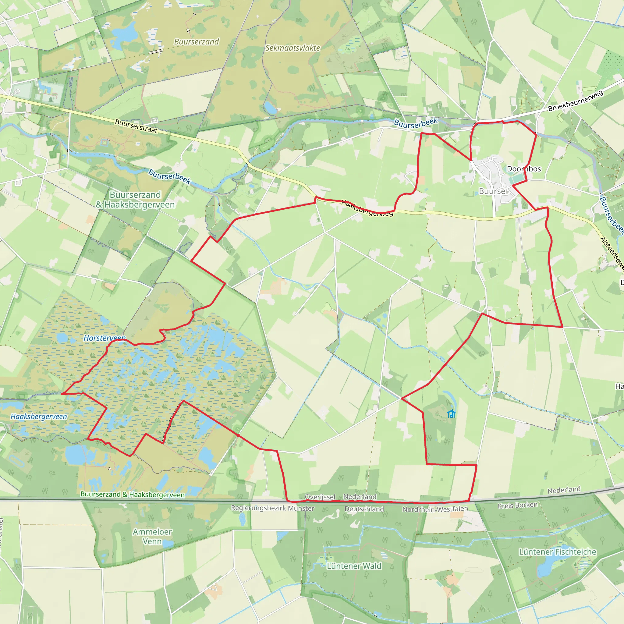 Haaksbergerveen, Buurserveen and Zuiderzendvelderveld Loop mobile static map