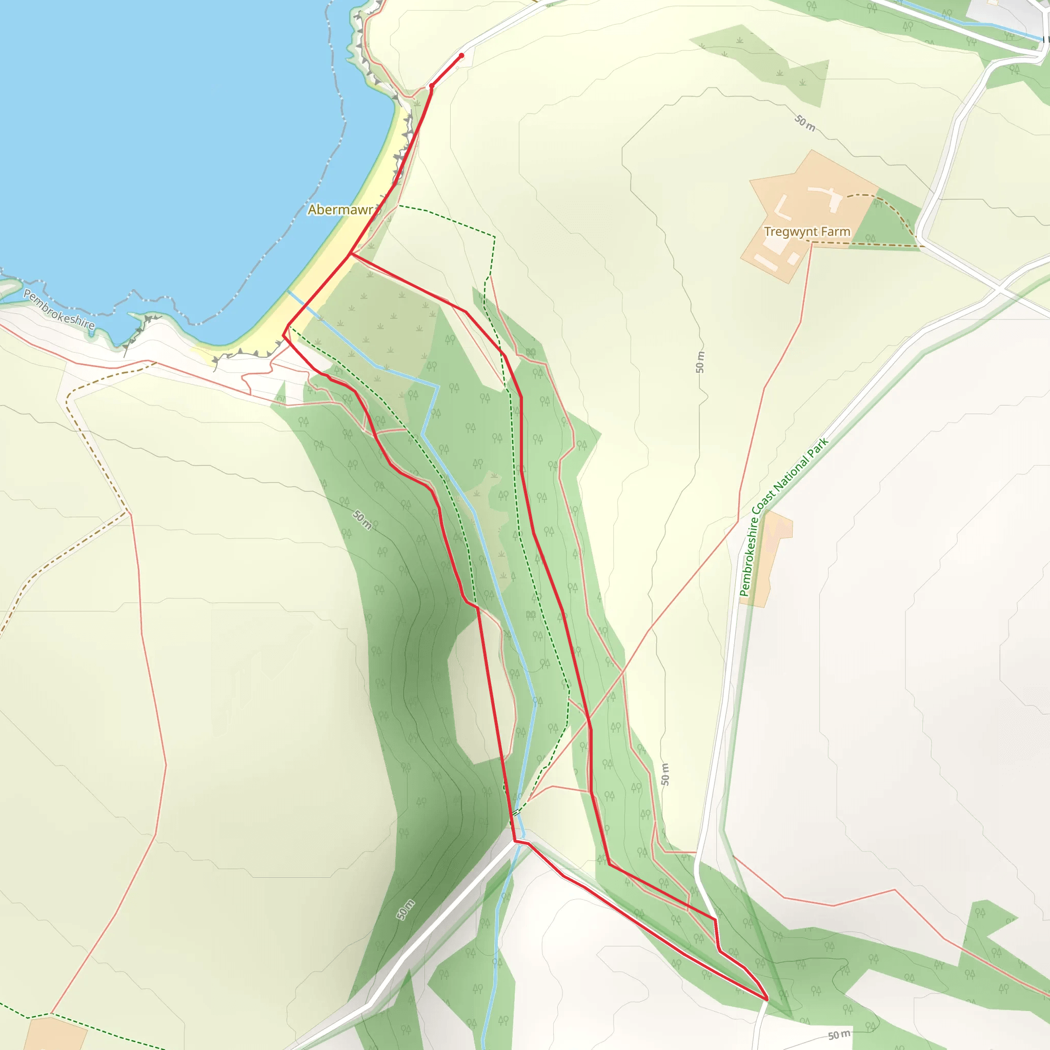Aber Mawr Woods mobile static map