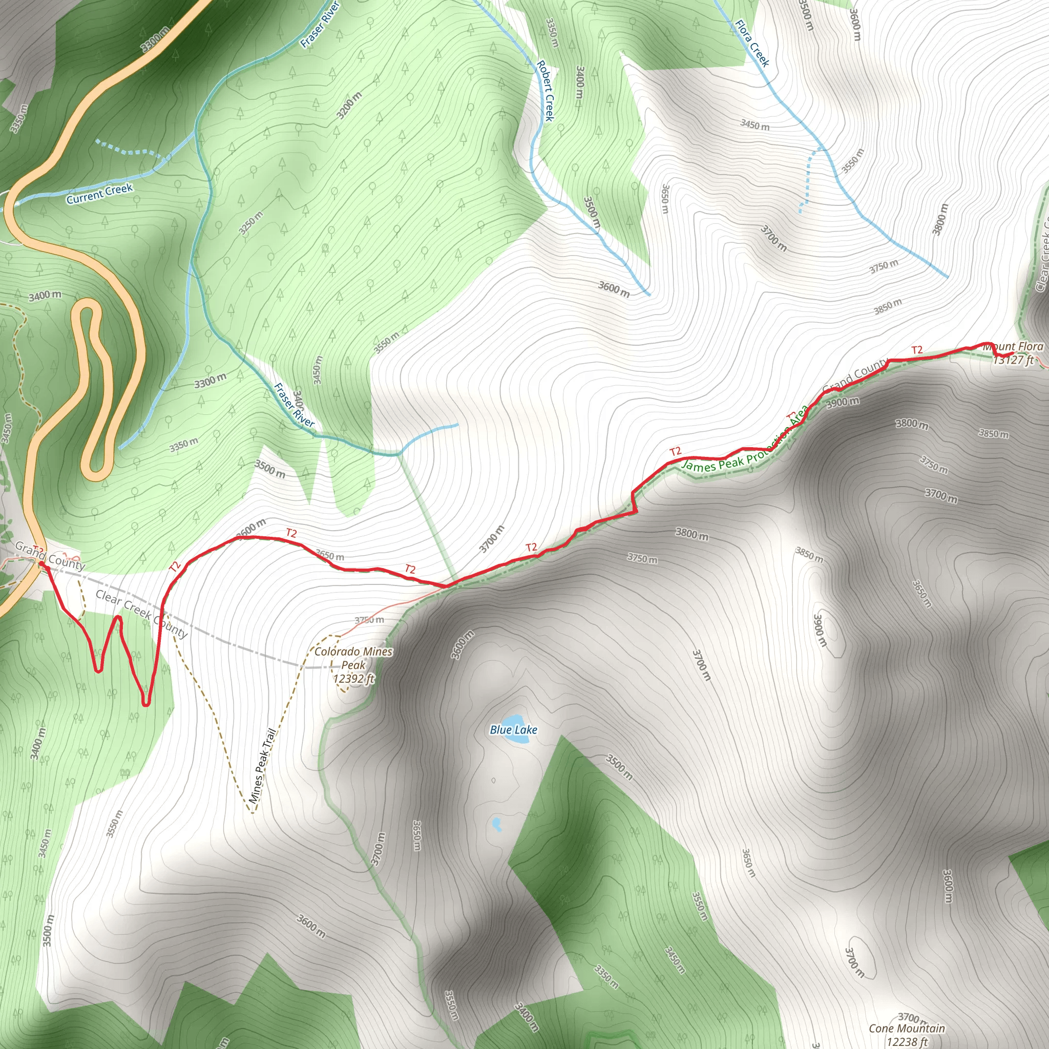 Mount Flora Trail mobile static map