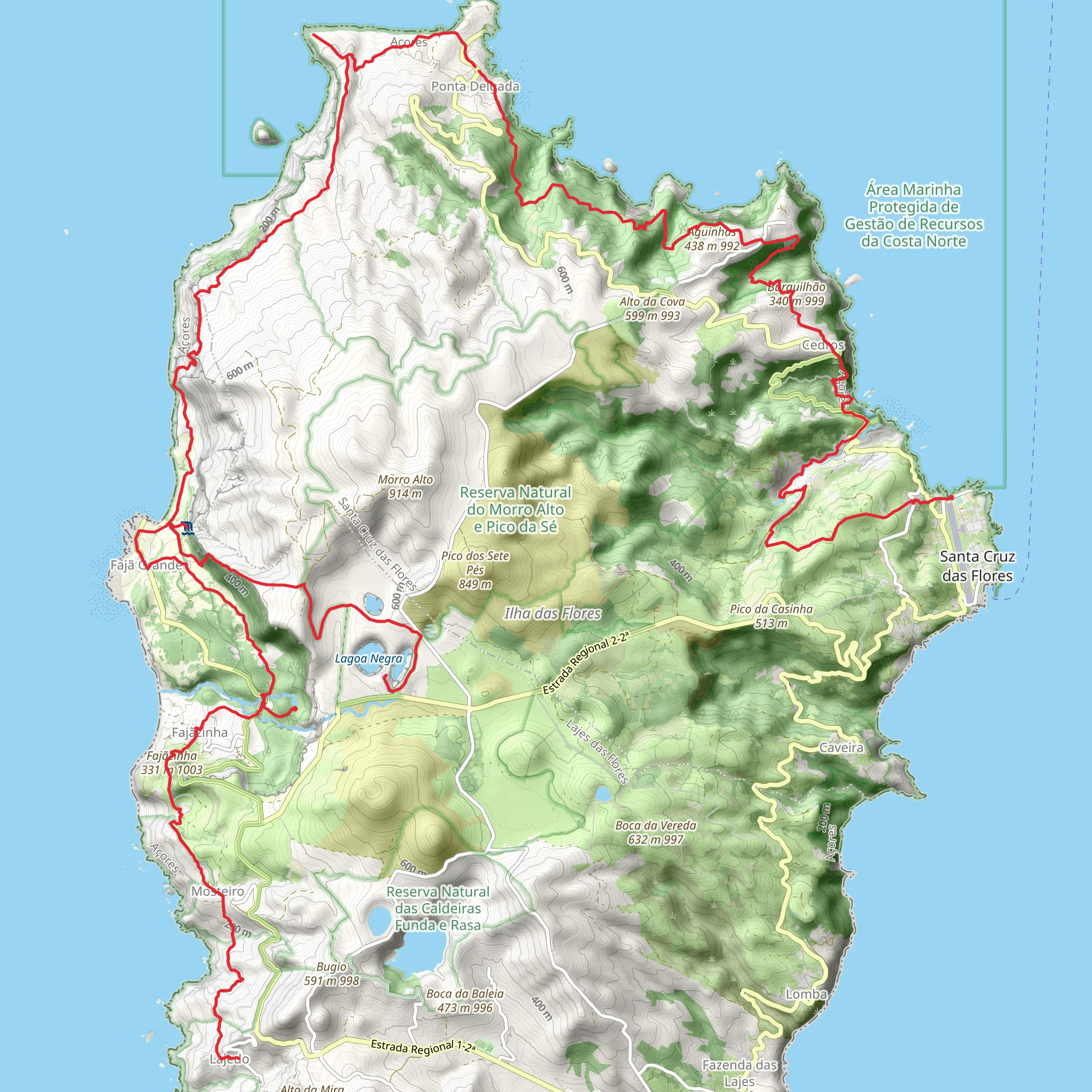 Great Route of Flores mobile static map