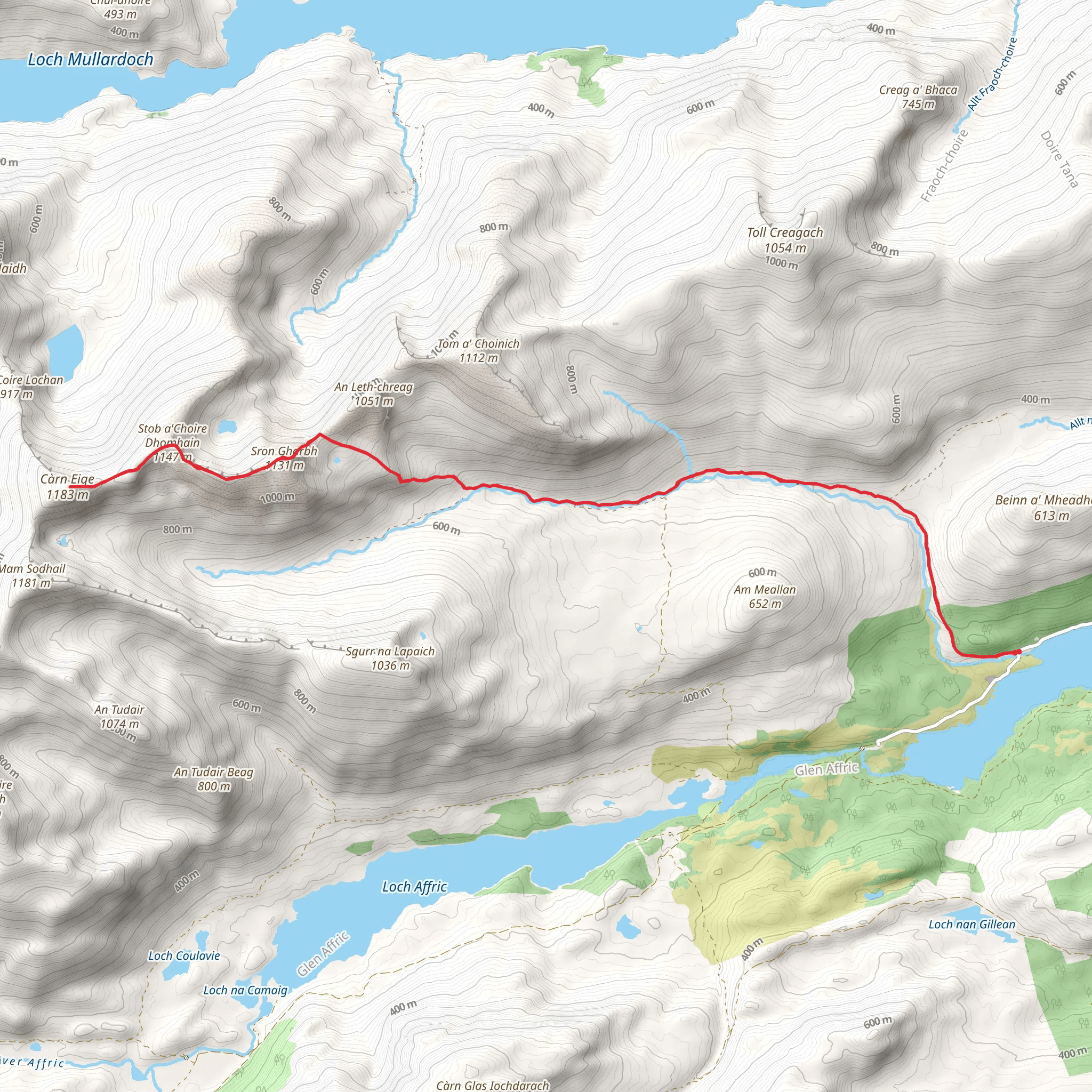 Càrn Eige via Sron Garbh mobile static map