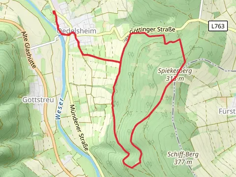 Frau-Holle-Pfad and Vom Oedelsheimer Wesertal zum Spiekerberg