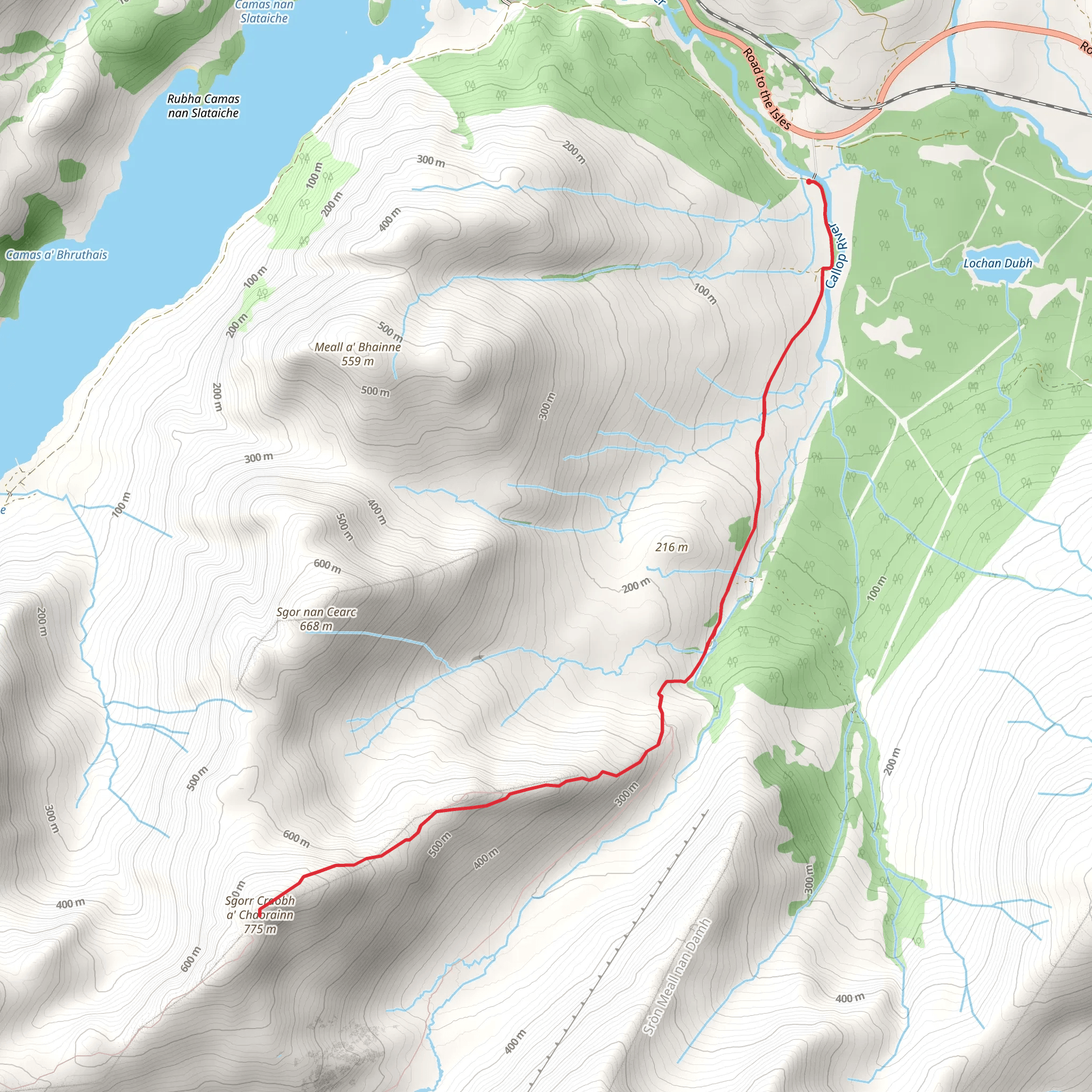 Sgòrr Craobh a' Chaorainn mobile static map
