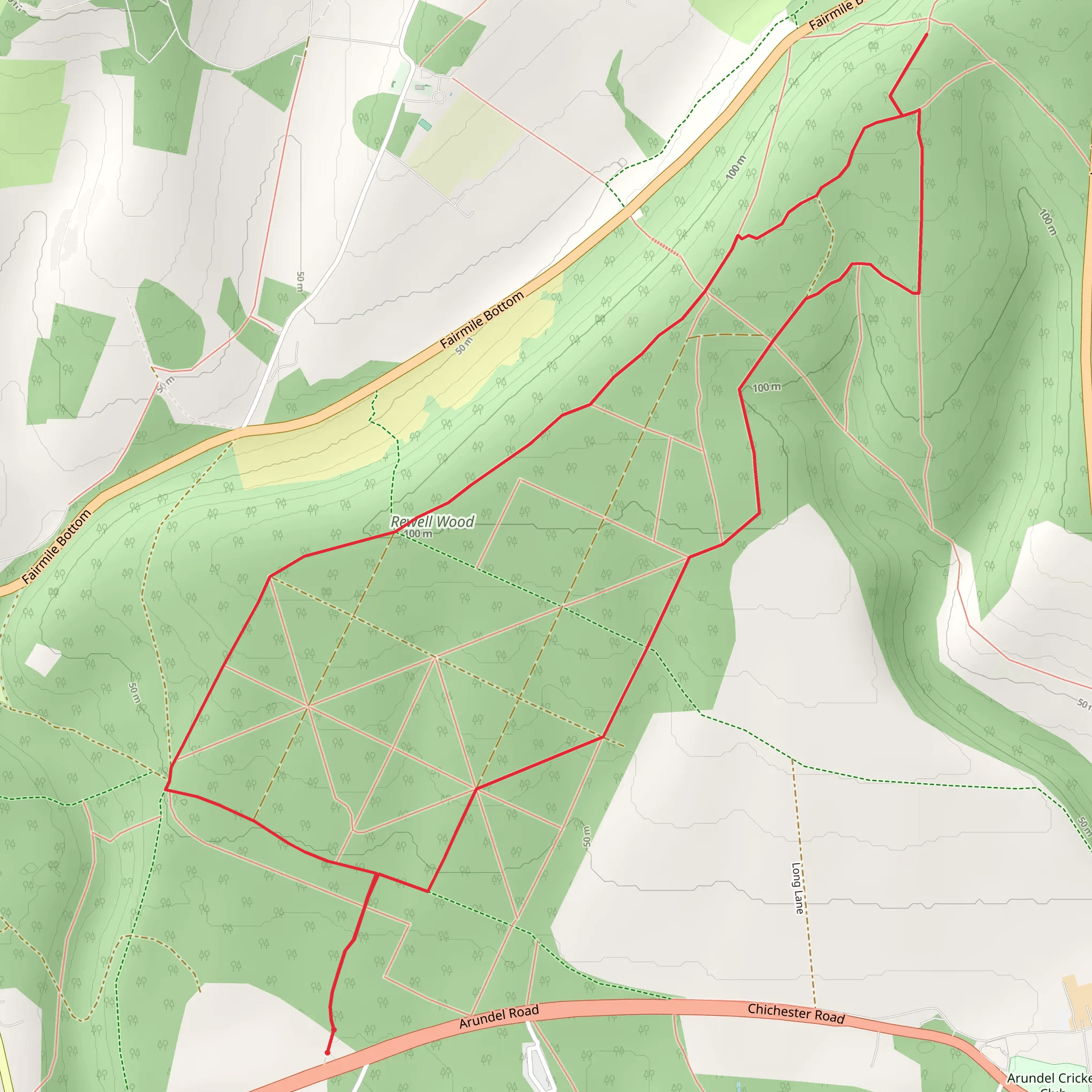 Rewell Wood Walk mobile static map