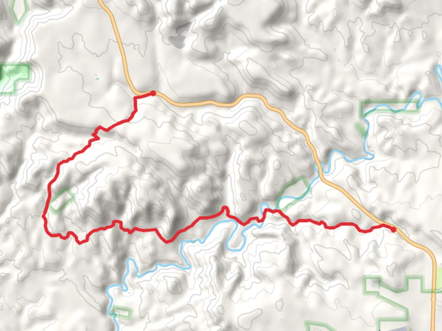 An image depicting the trail Ash Creek and East Verde River and its surrounding area.