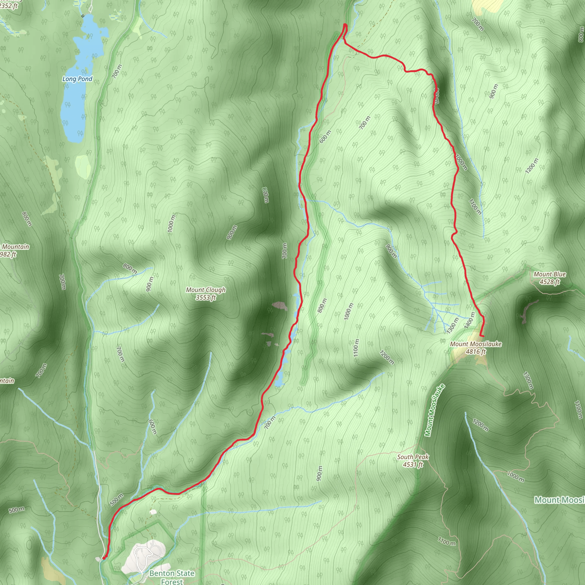 Mount Moosilauke via Mud Pond mobile static map