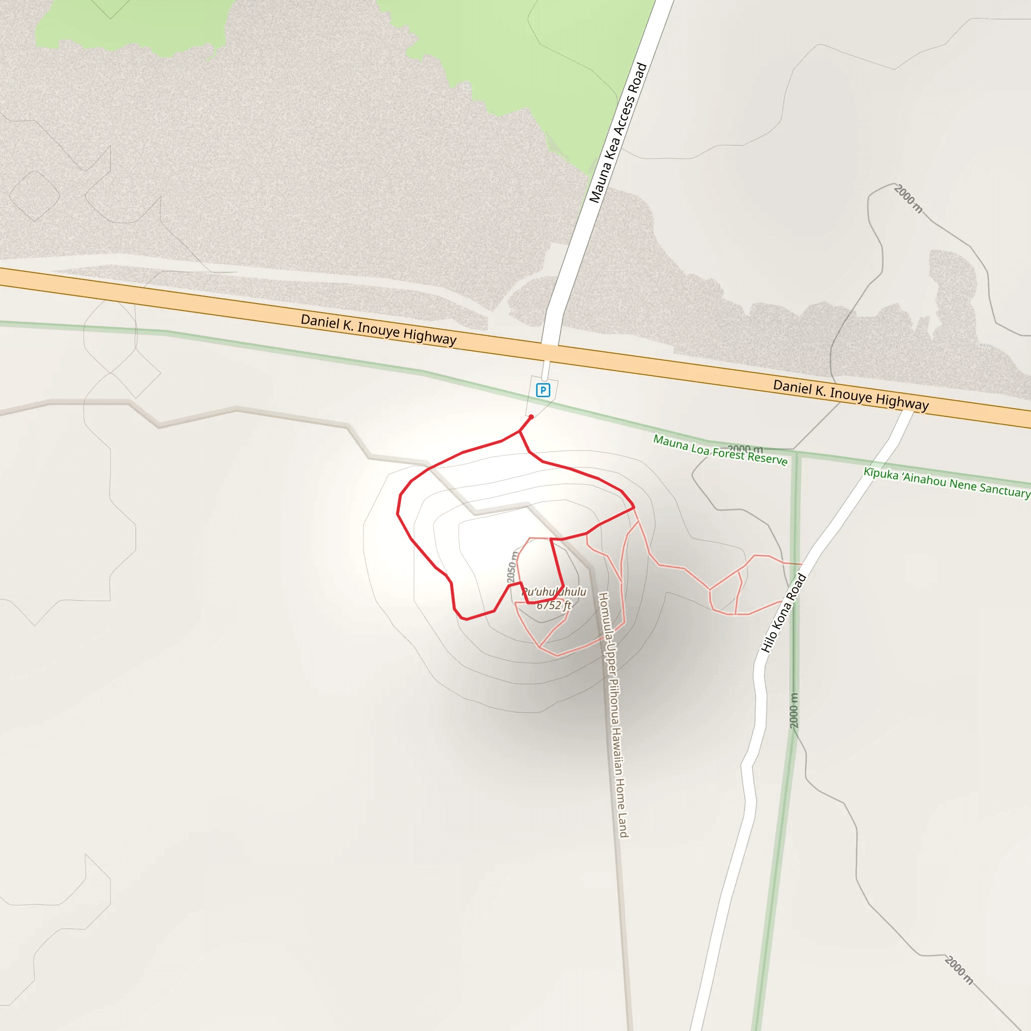 Pu‘u Huluhulu Loop Trail mobile static map
