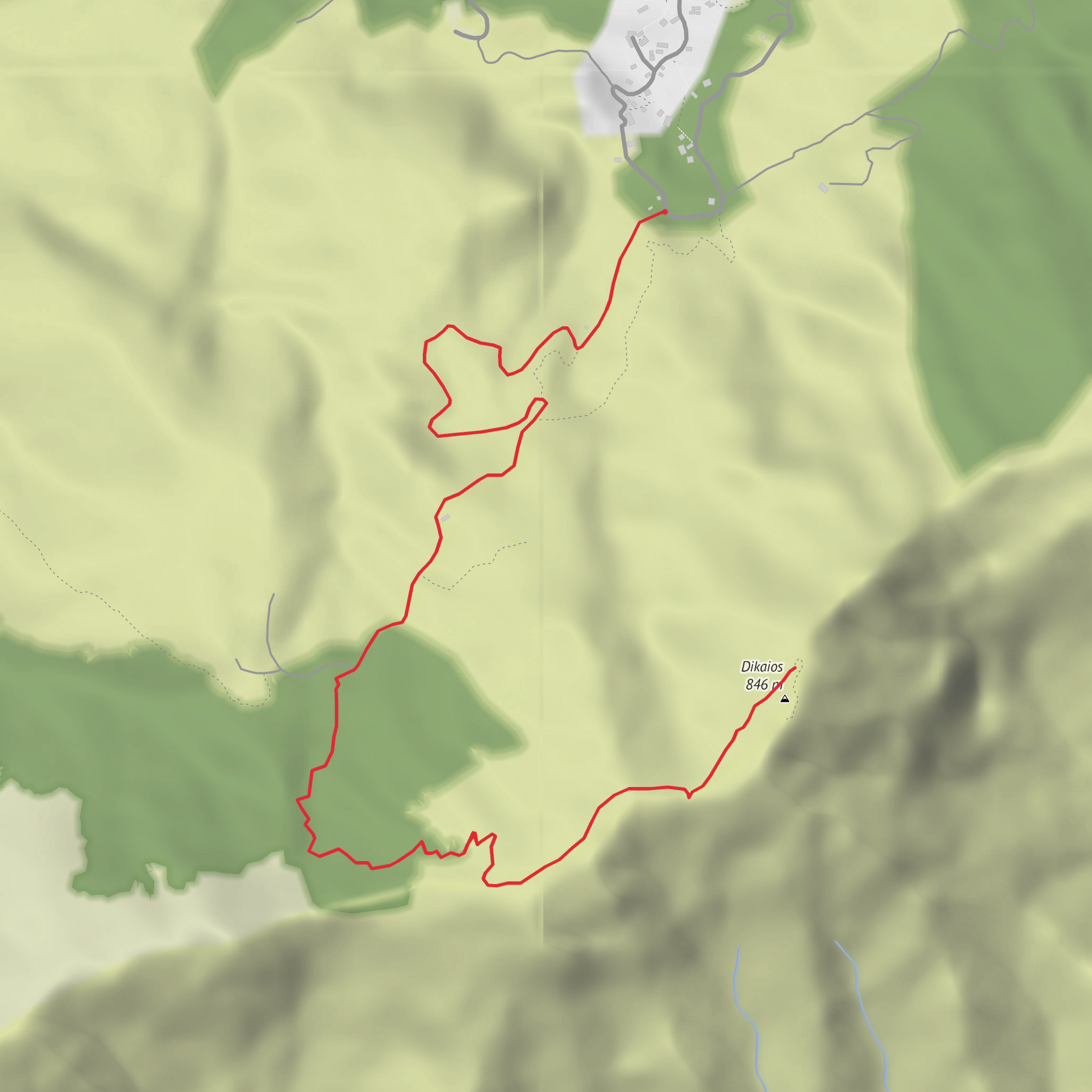 Mount Dikeos Out and Back mobile static map