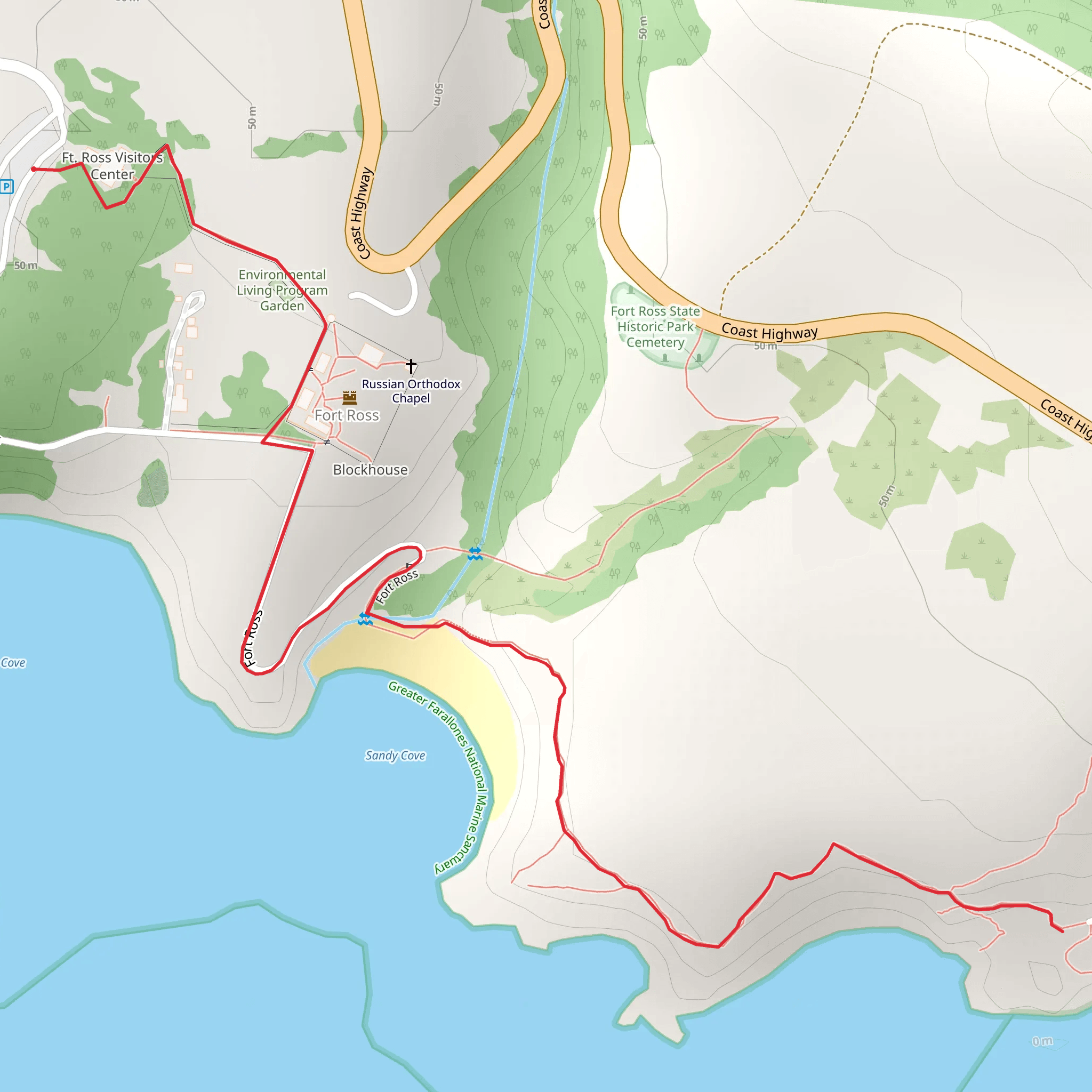 Fort Ross Walk mobile static map