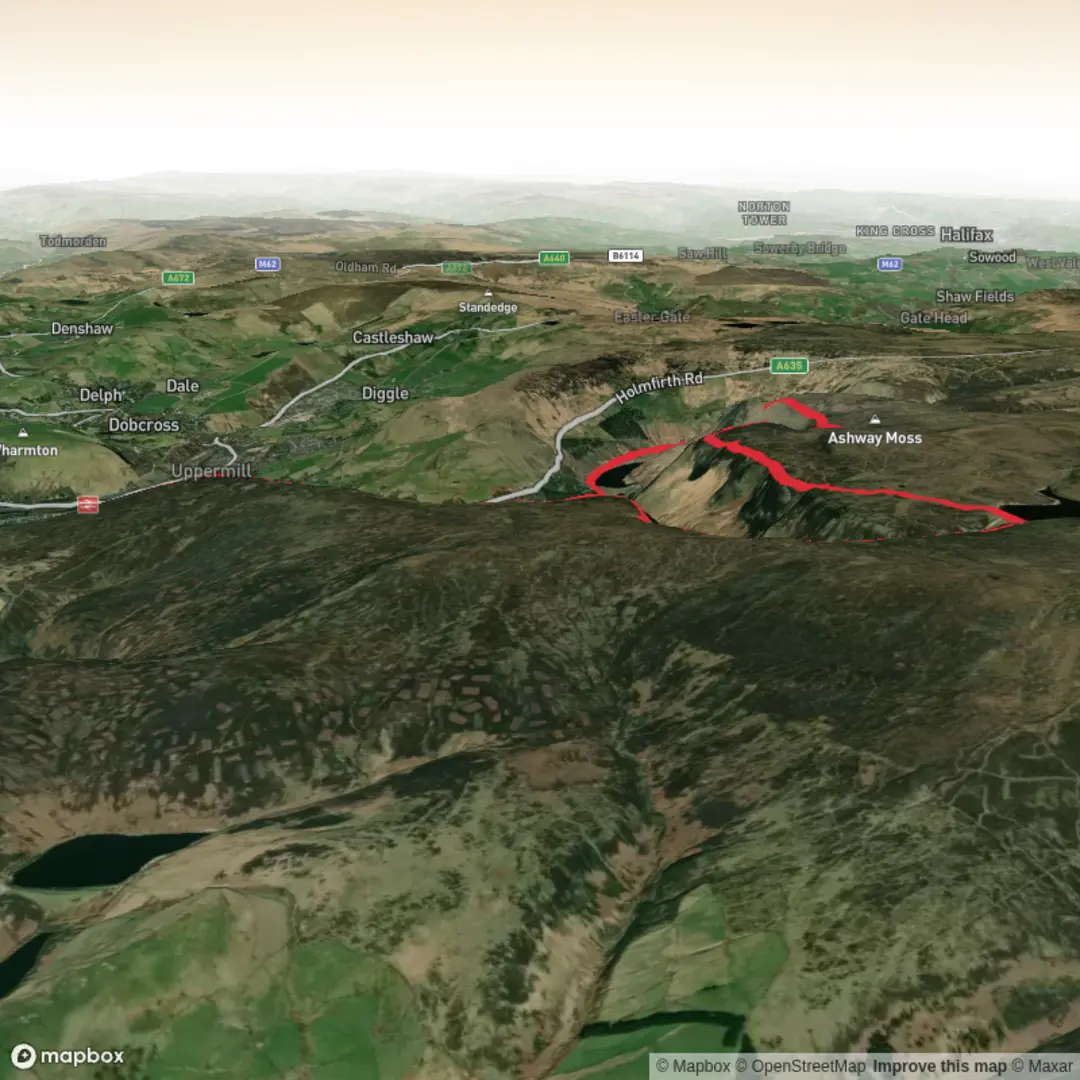 An image depicting the trail Dovestones circular and its surrounding area.