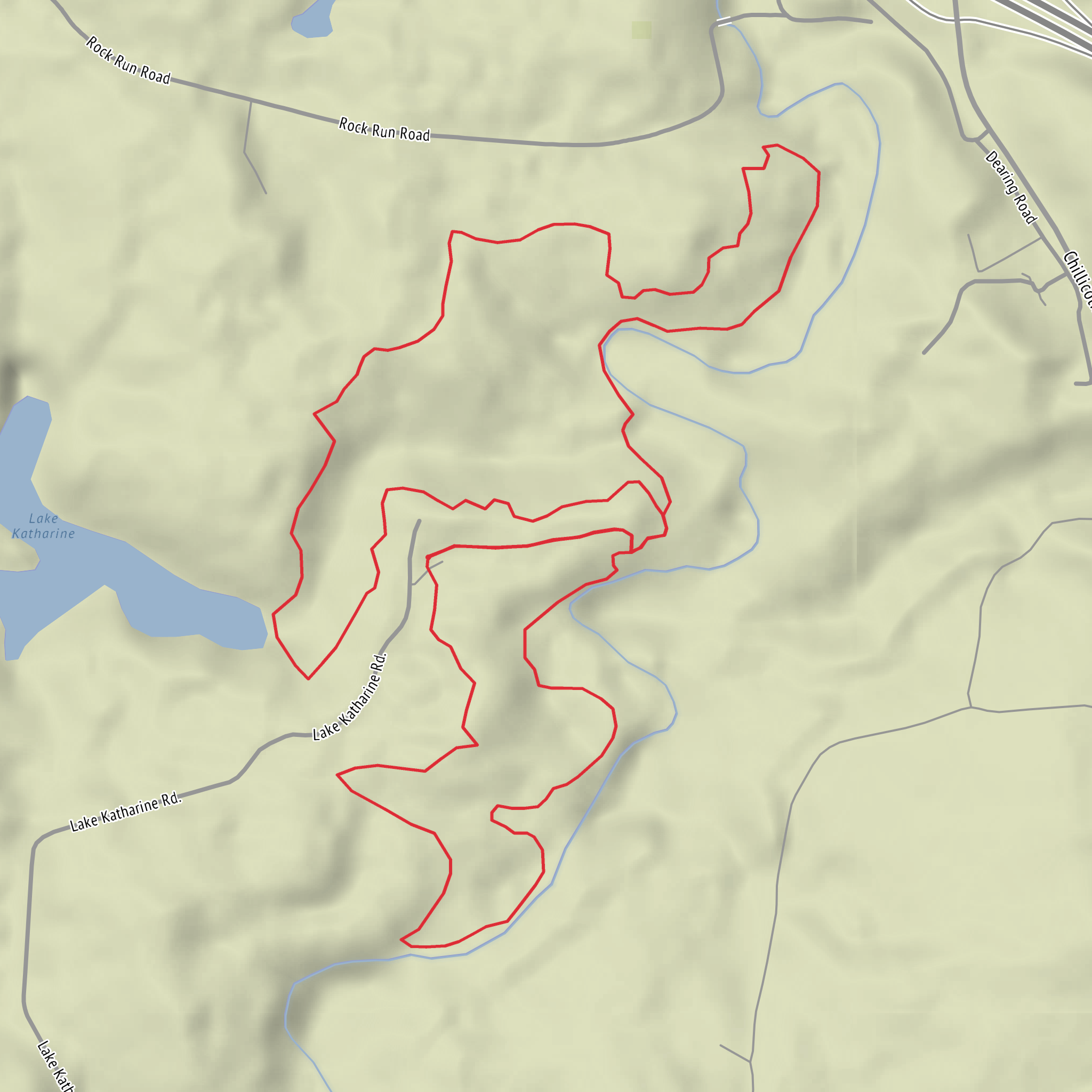 Lake Katharine via Salt Long Trail, Pine Ridge Trail and Calico Bush Trail mobile static map