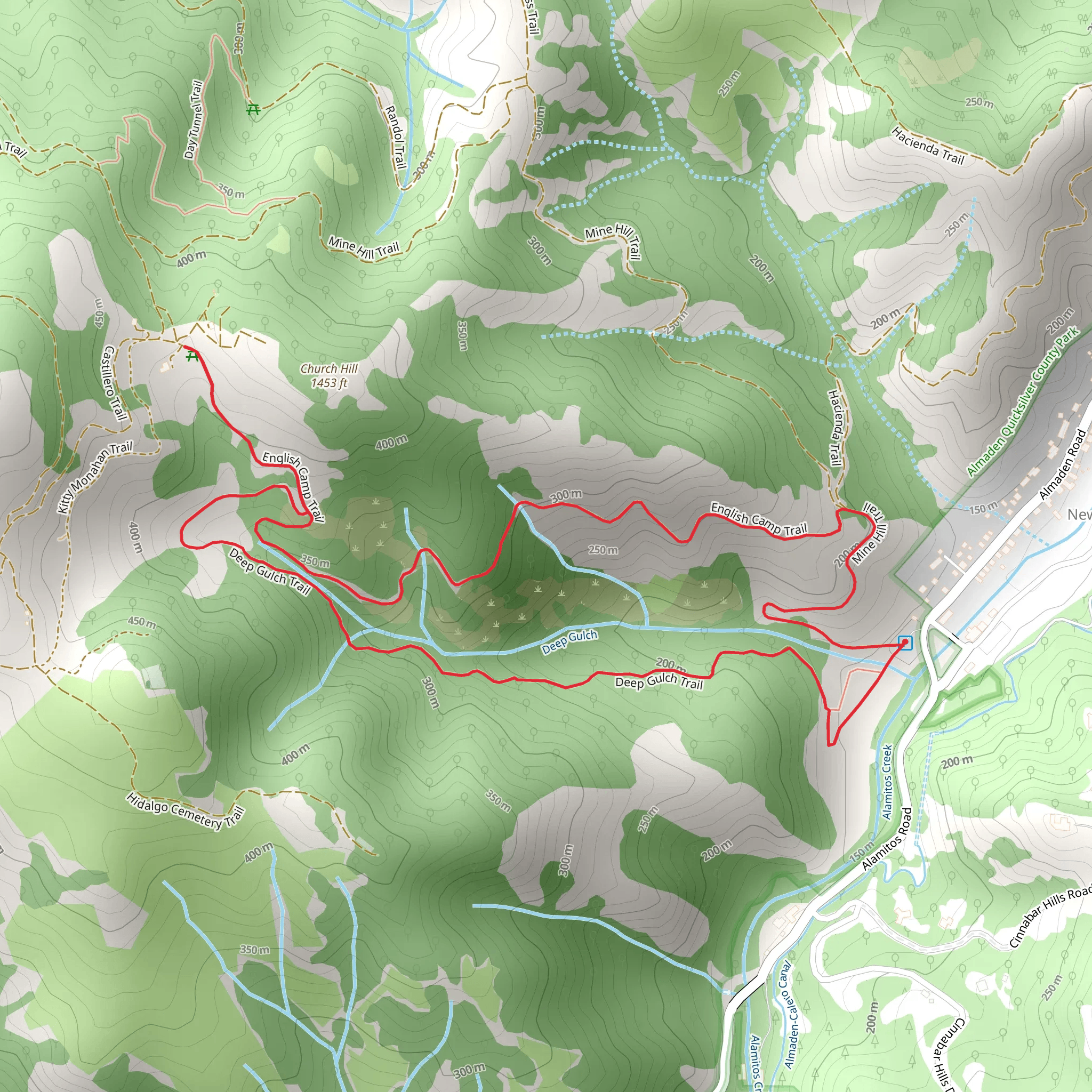 Deep Gulch - English Camp - Mine Hill Loop Trail mobile static map