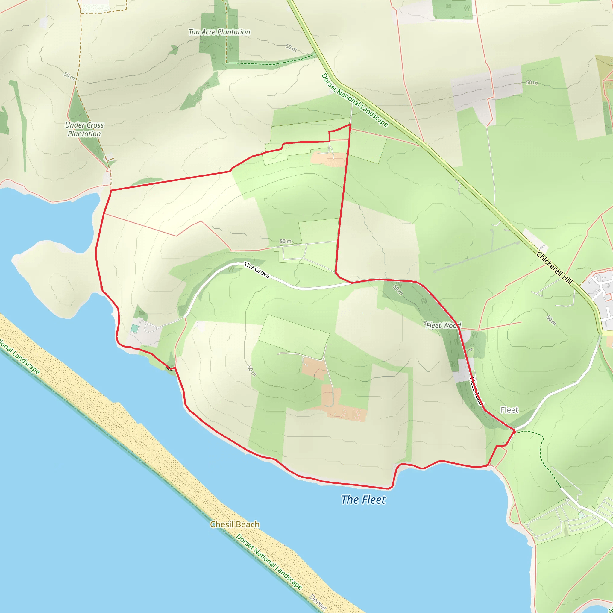 Fleet Country Park Loop mobile static map
