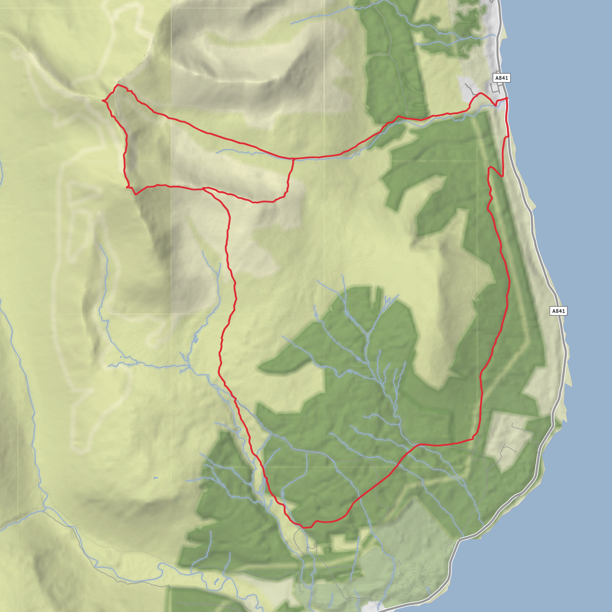 Goat Fell, Tommi's View and Cnocan Wood Loop mobile static map