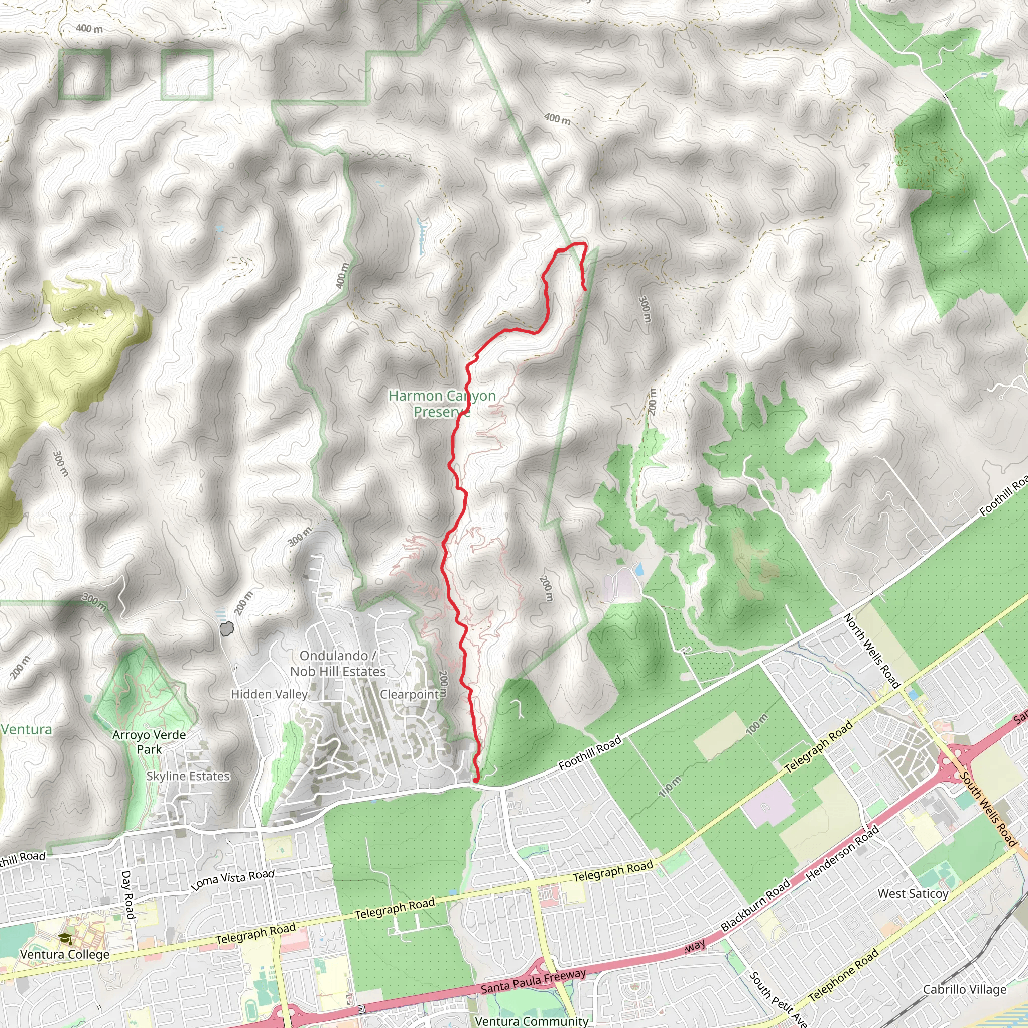 Long Canyon Road and Goldenberg Lookout mobile static map
