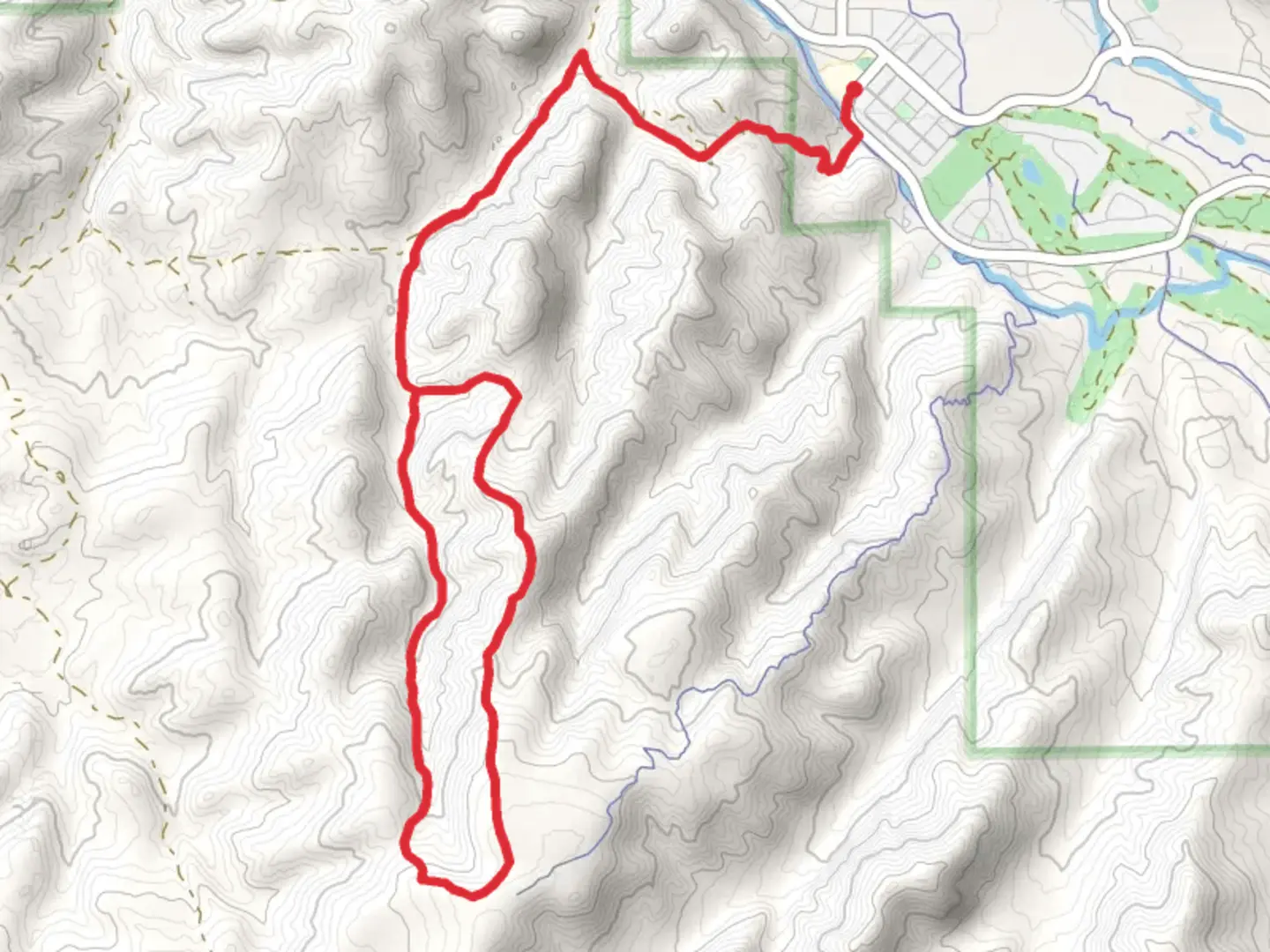 An image depicting the trail Tick Alley and World's Greatest Loop and its surrounding area.