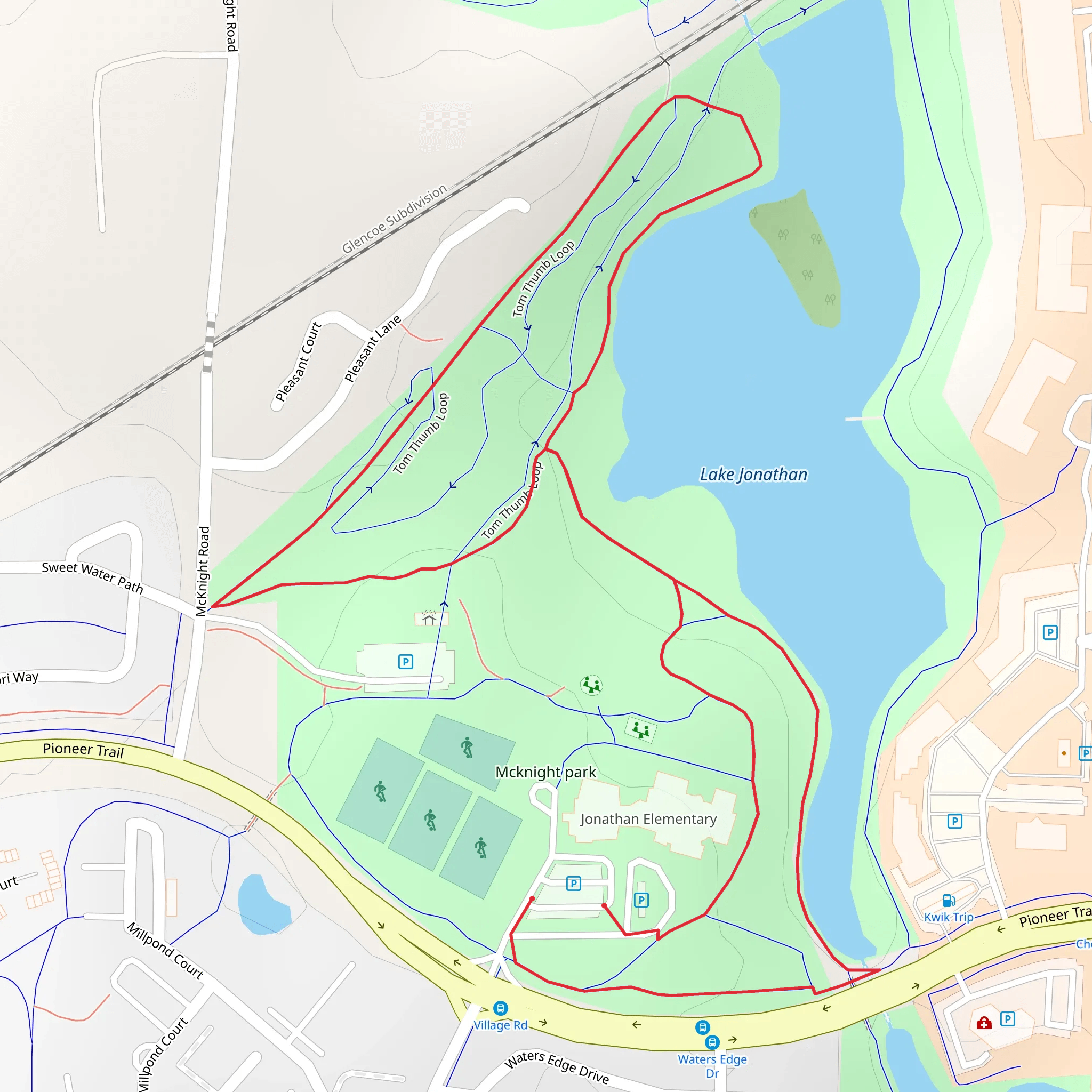 Lake Jonathan West Side Loop mobile static map