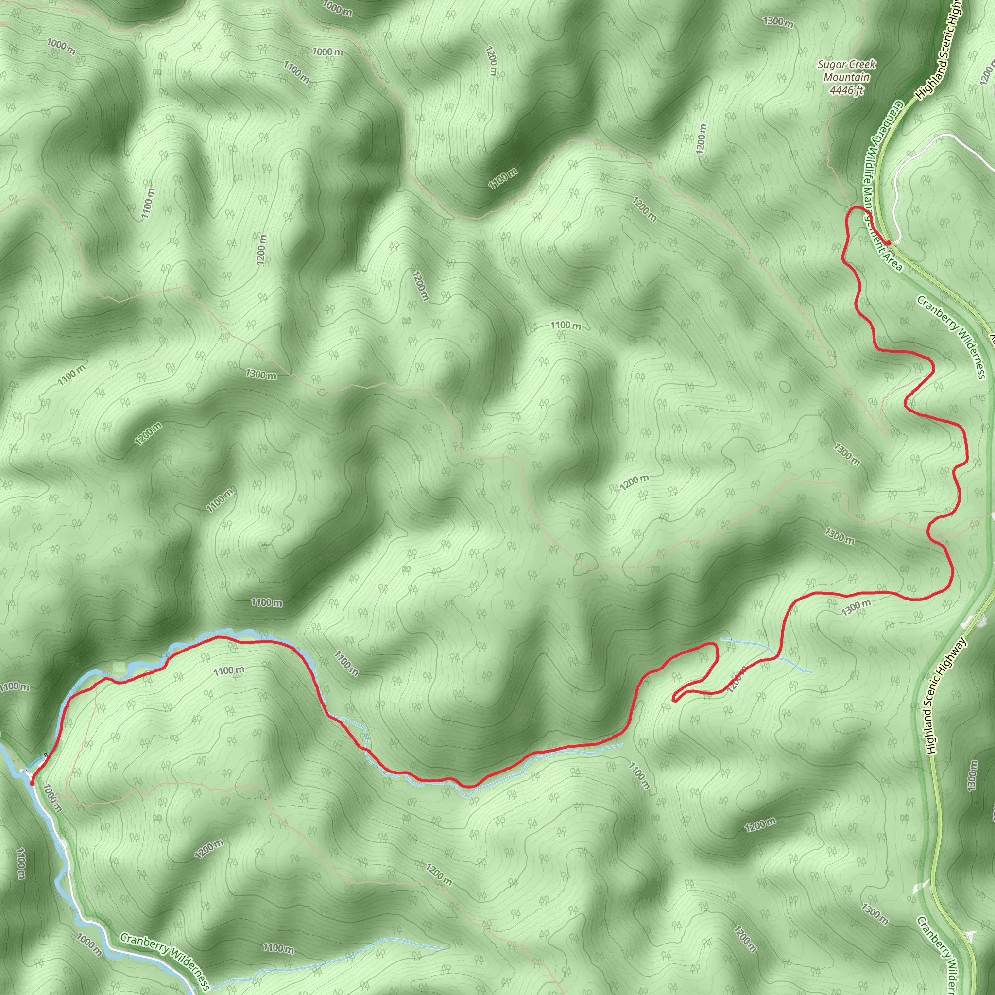 North Fork Trail mobile static map