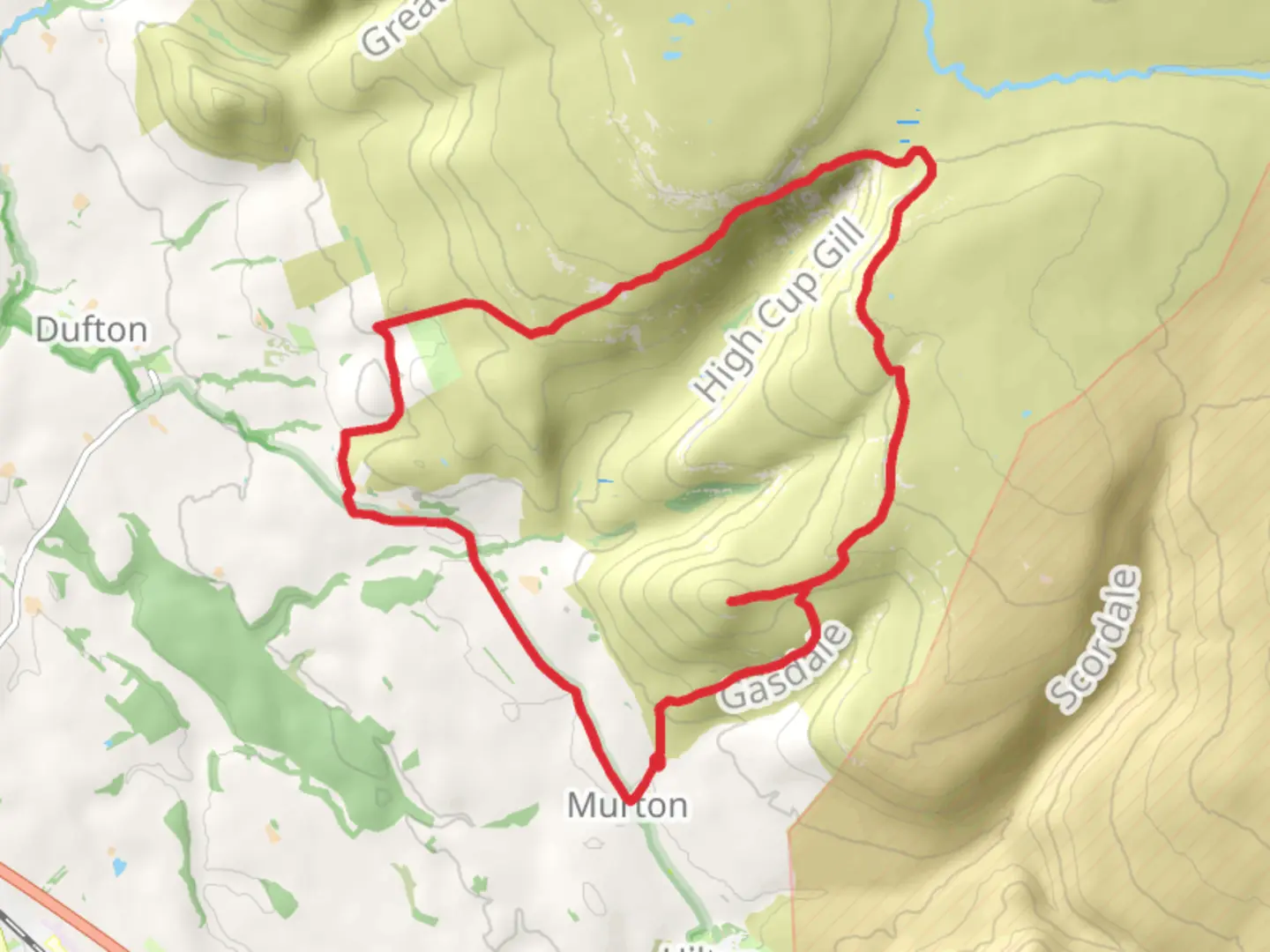 An image depicting the trail High cup Nick Loop and its surrounding area.