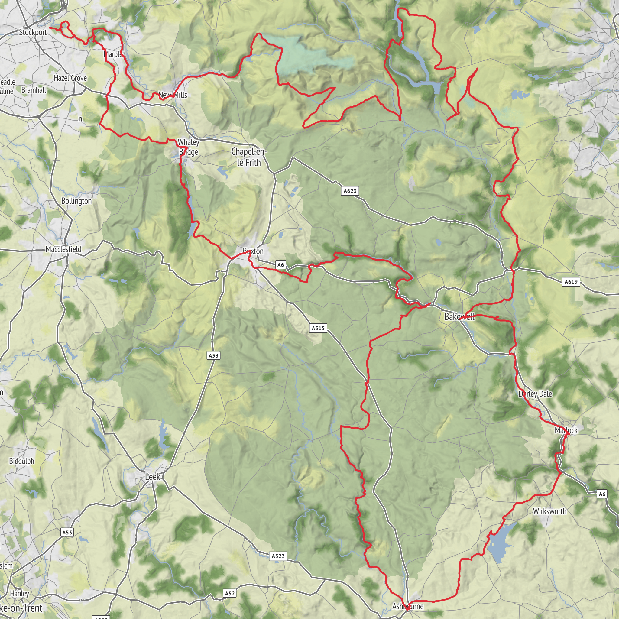 Peak Way Walk mobile static map