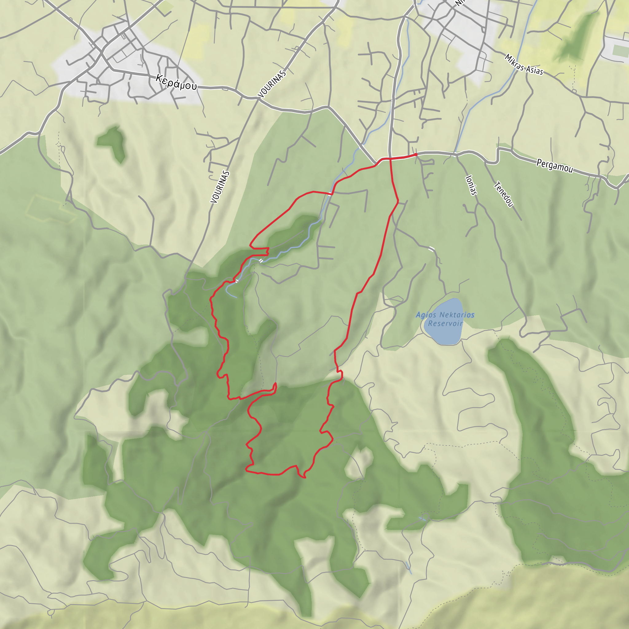 Agios Nektarios - Tsoukalaria Forest Loop mobile static map