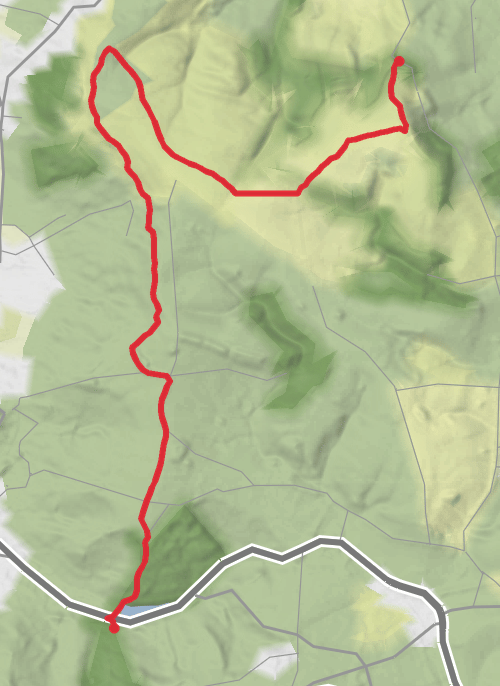 Hike from Whittington mobile static map