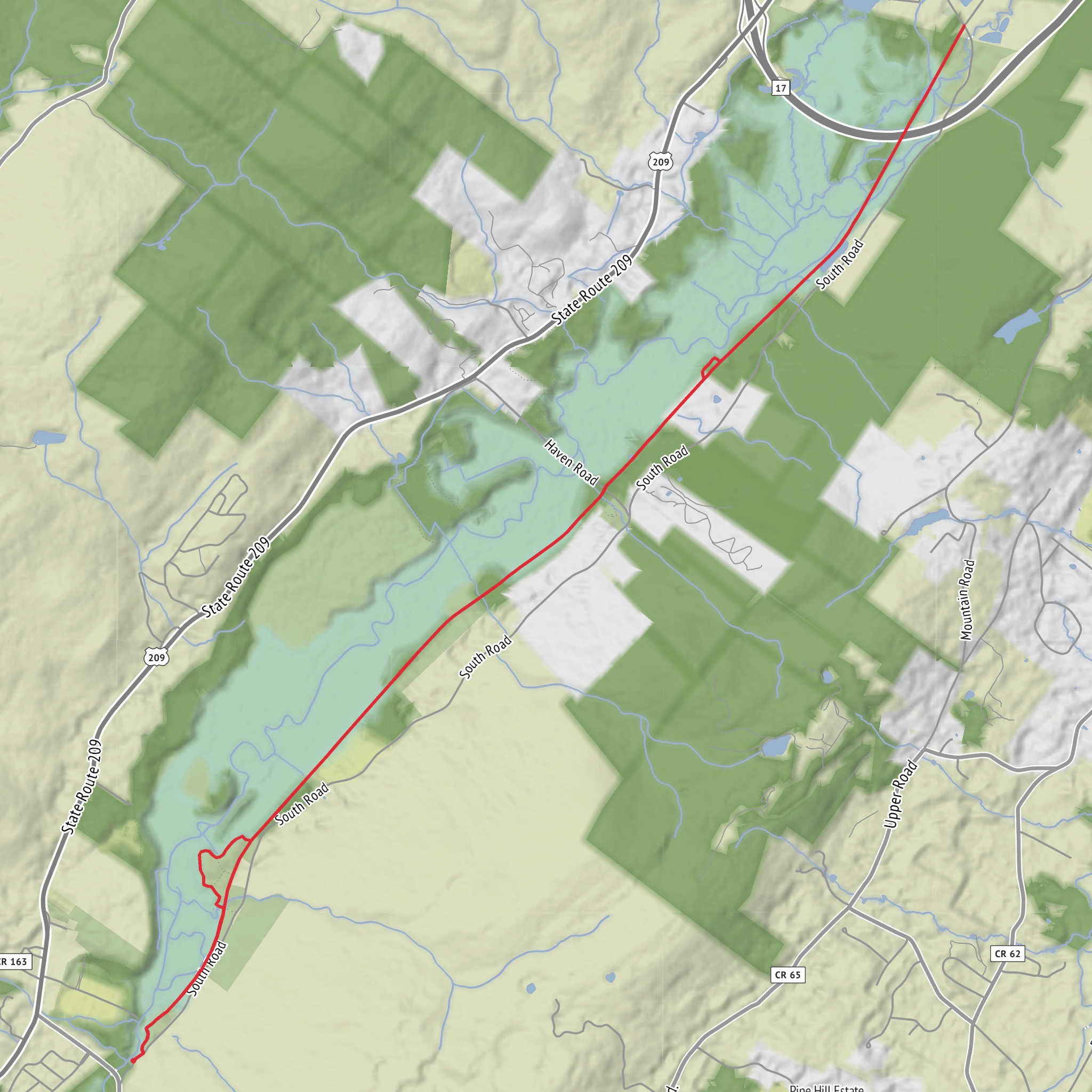 Mamakating O and W Rail Trail mobile static map