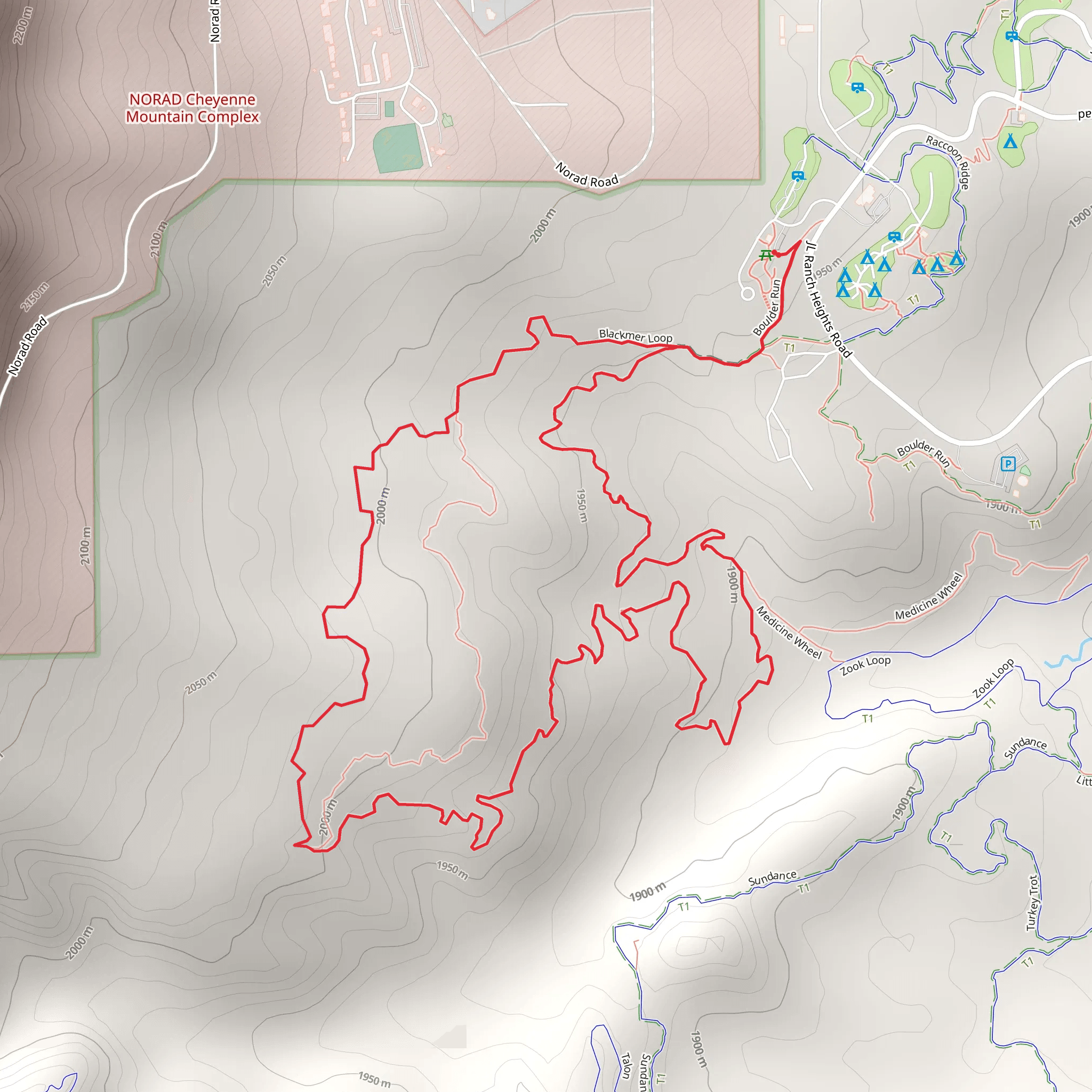 Boulder Run - Cougar's Shadow - Blackmer Loop mobile static map