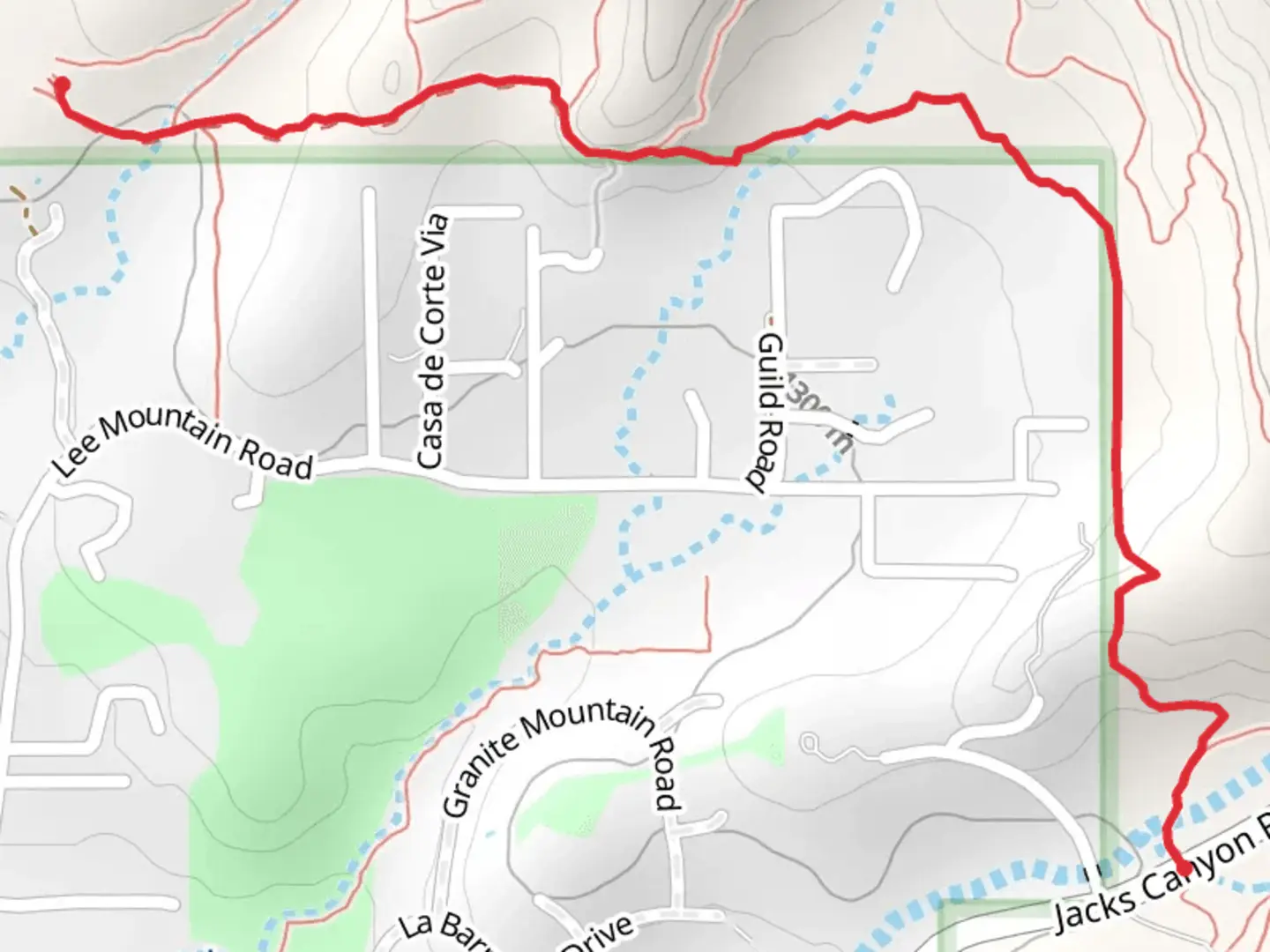 An image depicting the trail Pine Valley Trail - Jacks Canyon Road and its surrounding area.