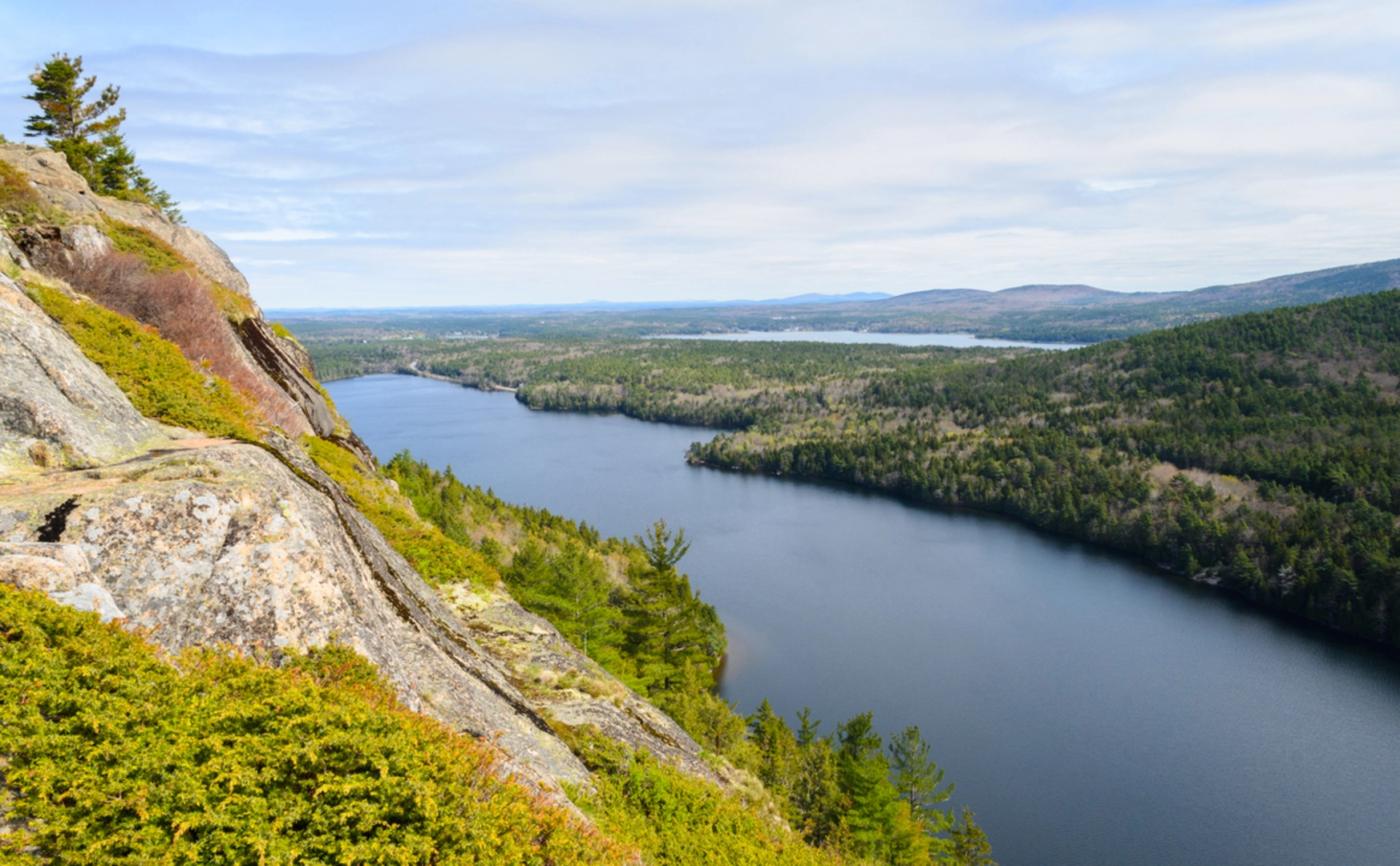 An image depicting the trail Schoodic Head and Buck Cove Mountain Trail and its surrounding area.