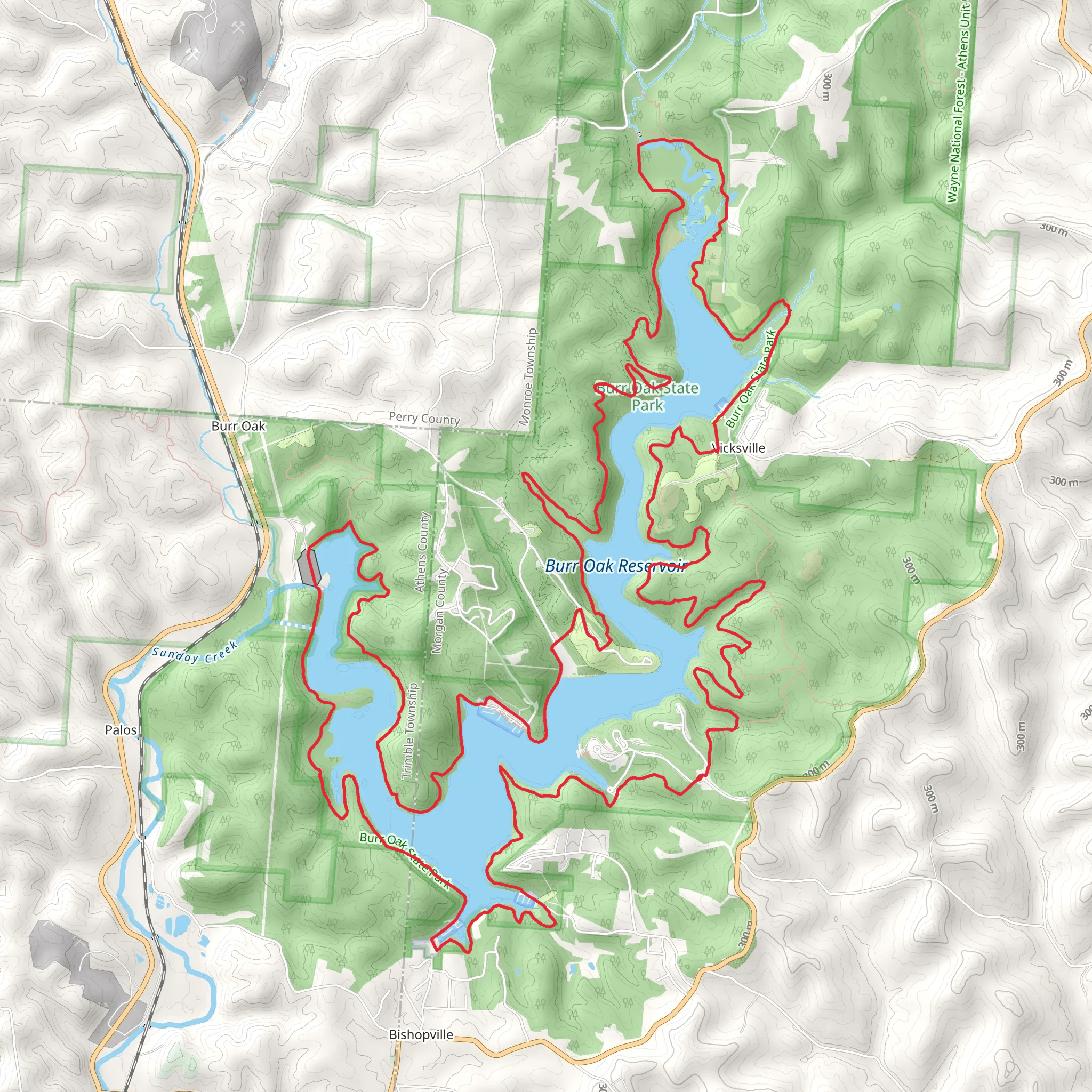 Burr Oak Backpack Trail mobile static map