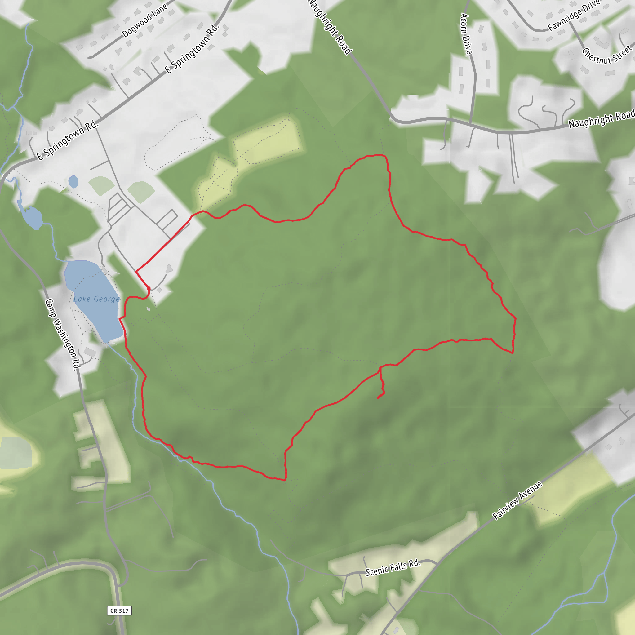 George Lake via Falling Waters Trail and Quarry Stone Trail mobile static map