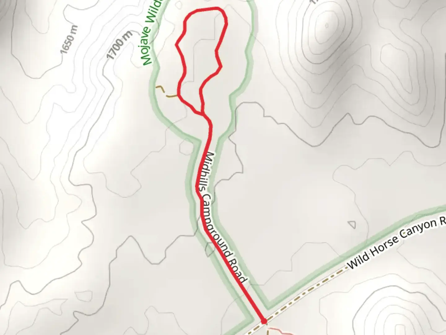 An image depicting the trail Mid Hills Campground Loop and its surrounding area.