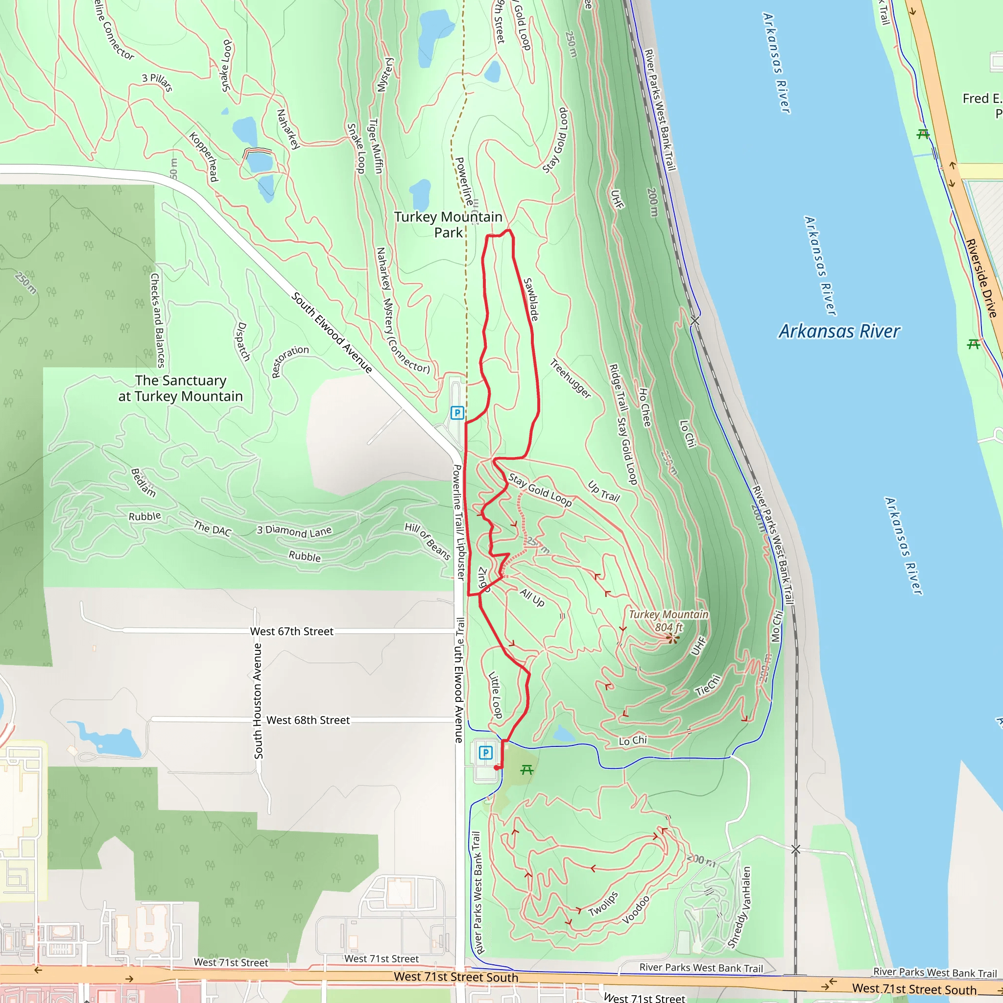 Powerline - Blue Loop Trail mobile static map