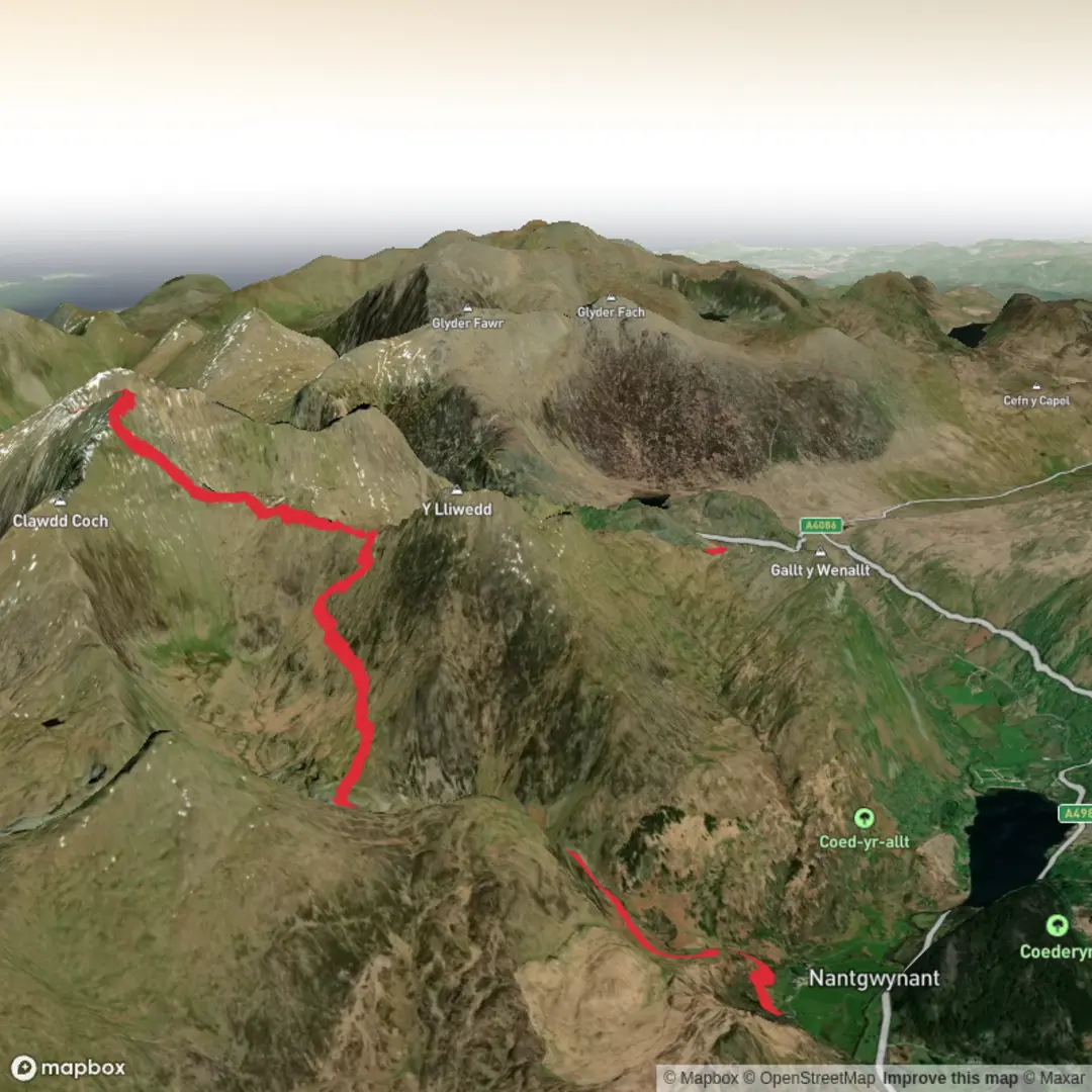 An image depicting the trail Eryri National Park - May 24 and its surrounding area.