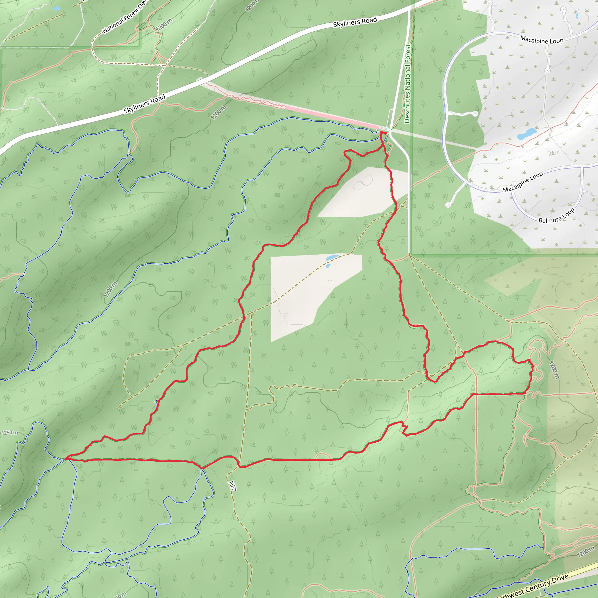 Phil's and Marvin's Garden Loop Trail mobile static map