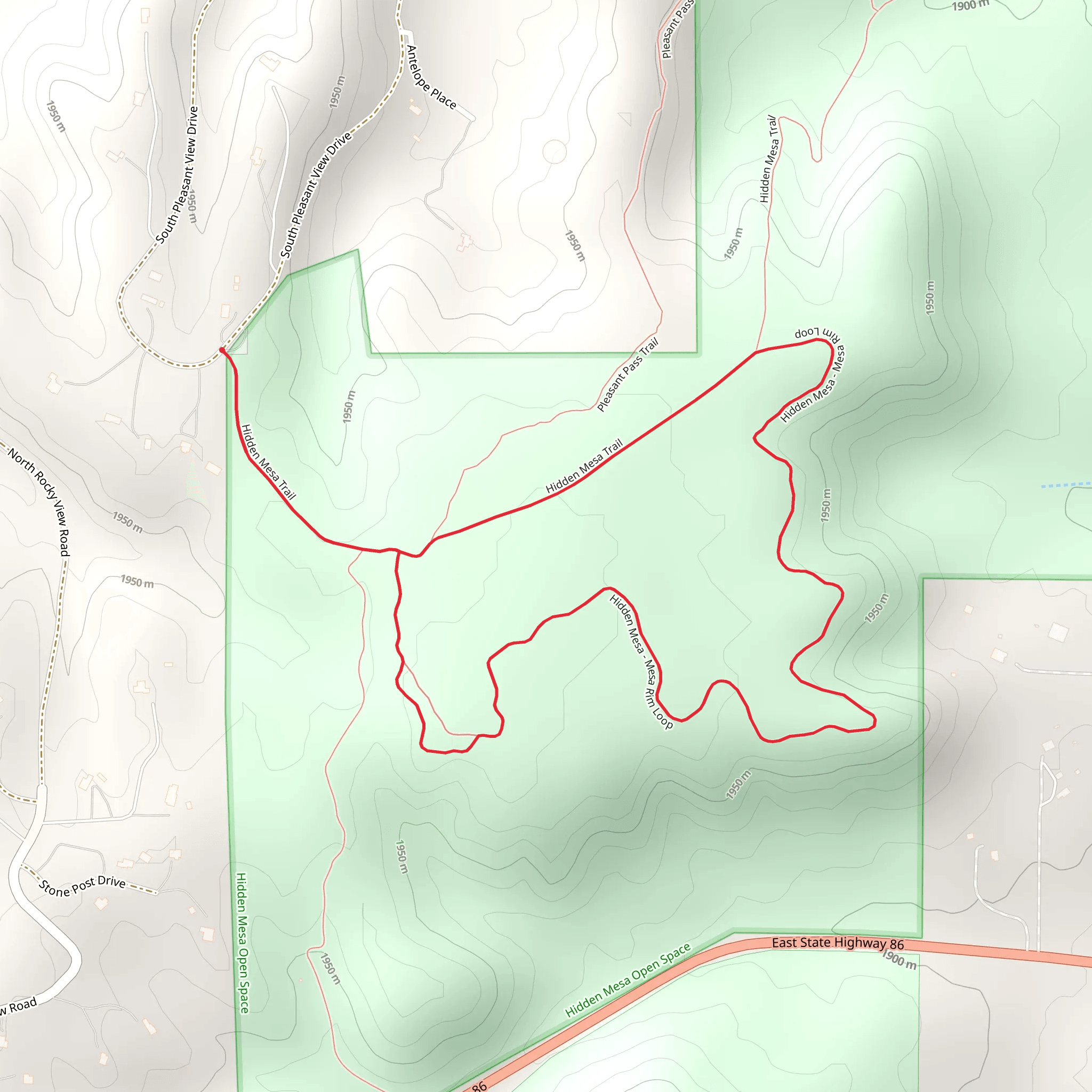 Hidden Mesa Loop Trail mobile static map
